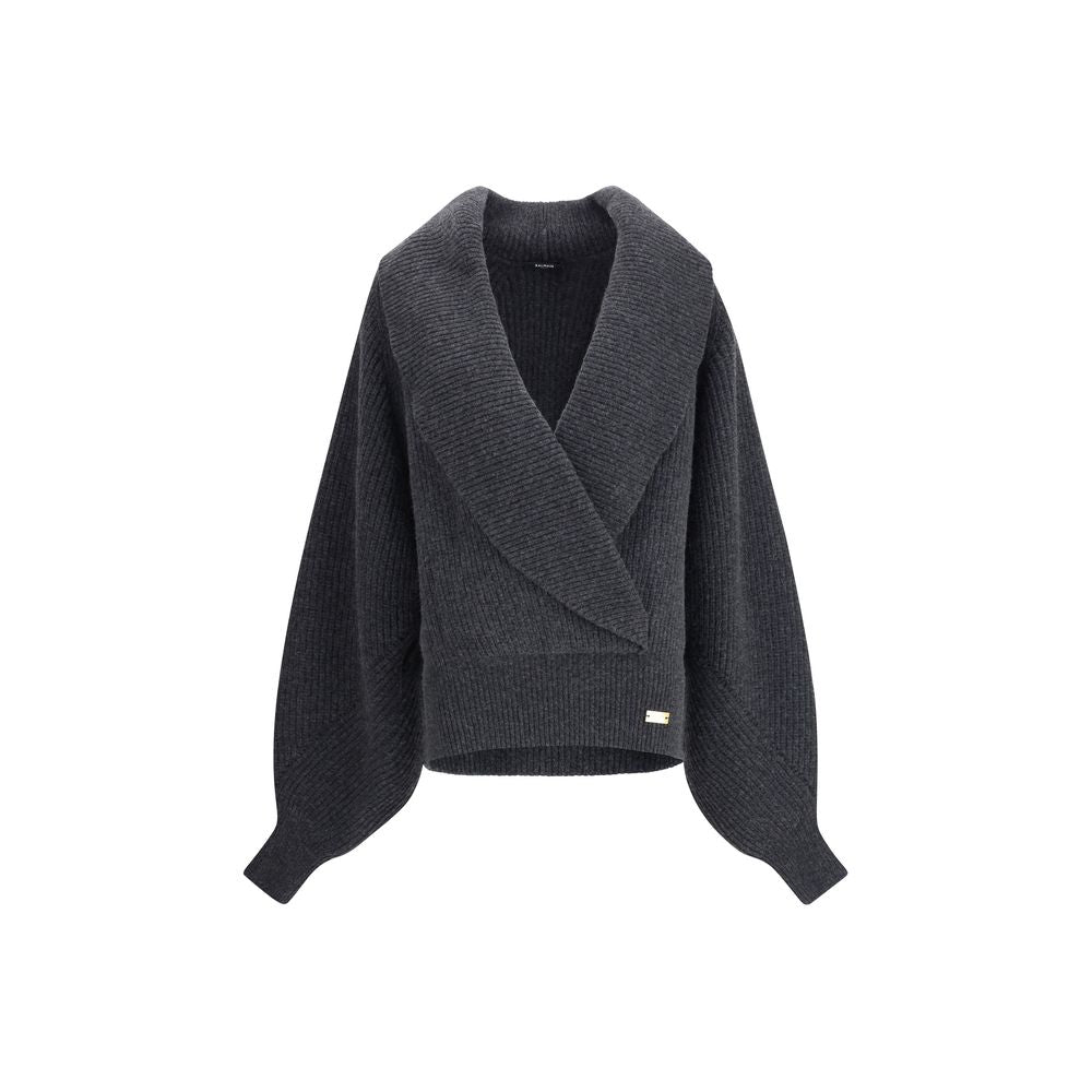 Balmain Gray Wool Sweatshirt | Regal Royce