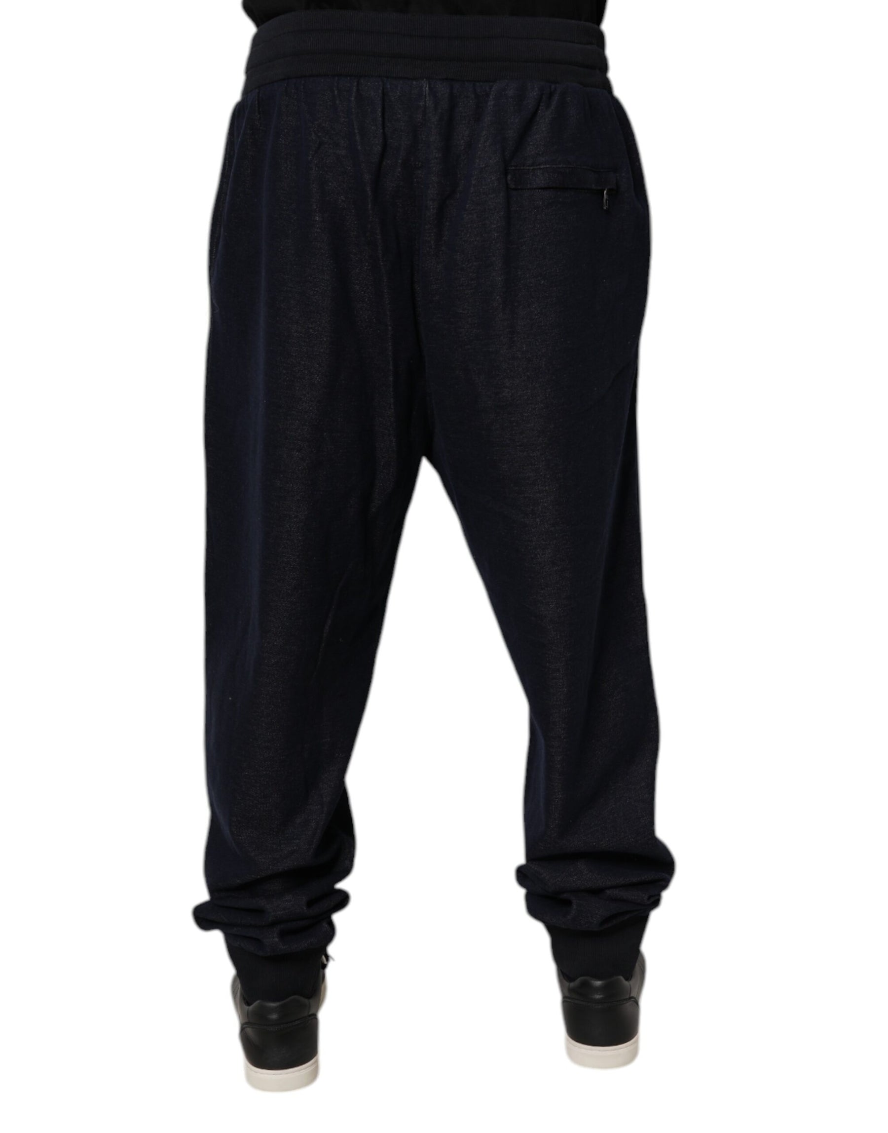 Dolce & Gabbana Black Cotton Blend Men Jogger Trouser Pants | Regal Royce