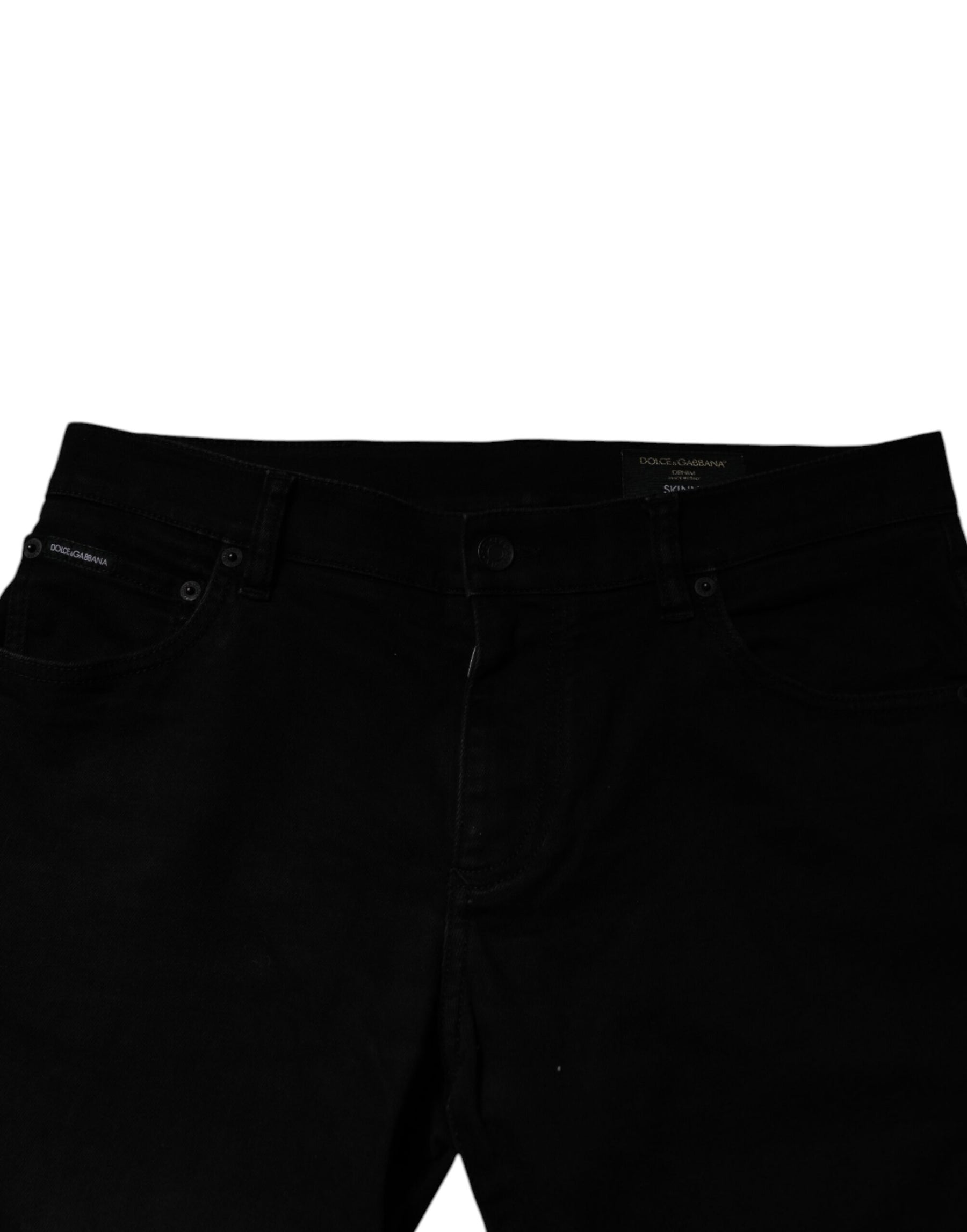 Dolce & Gabbana Black Cotton Stretch Skinny Men Denim Jeans | Regal Royce