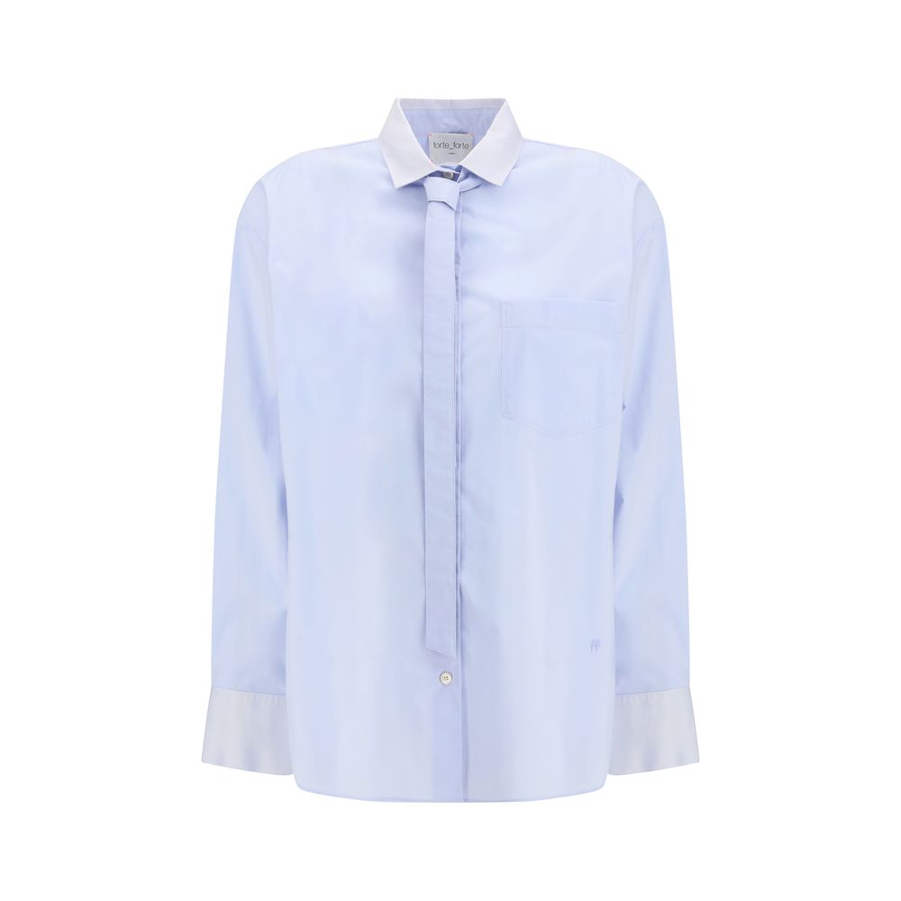 Forte_Forte Light Blue Cotton Dress Shirt | Regal Royce