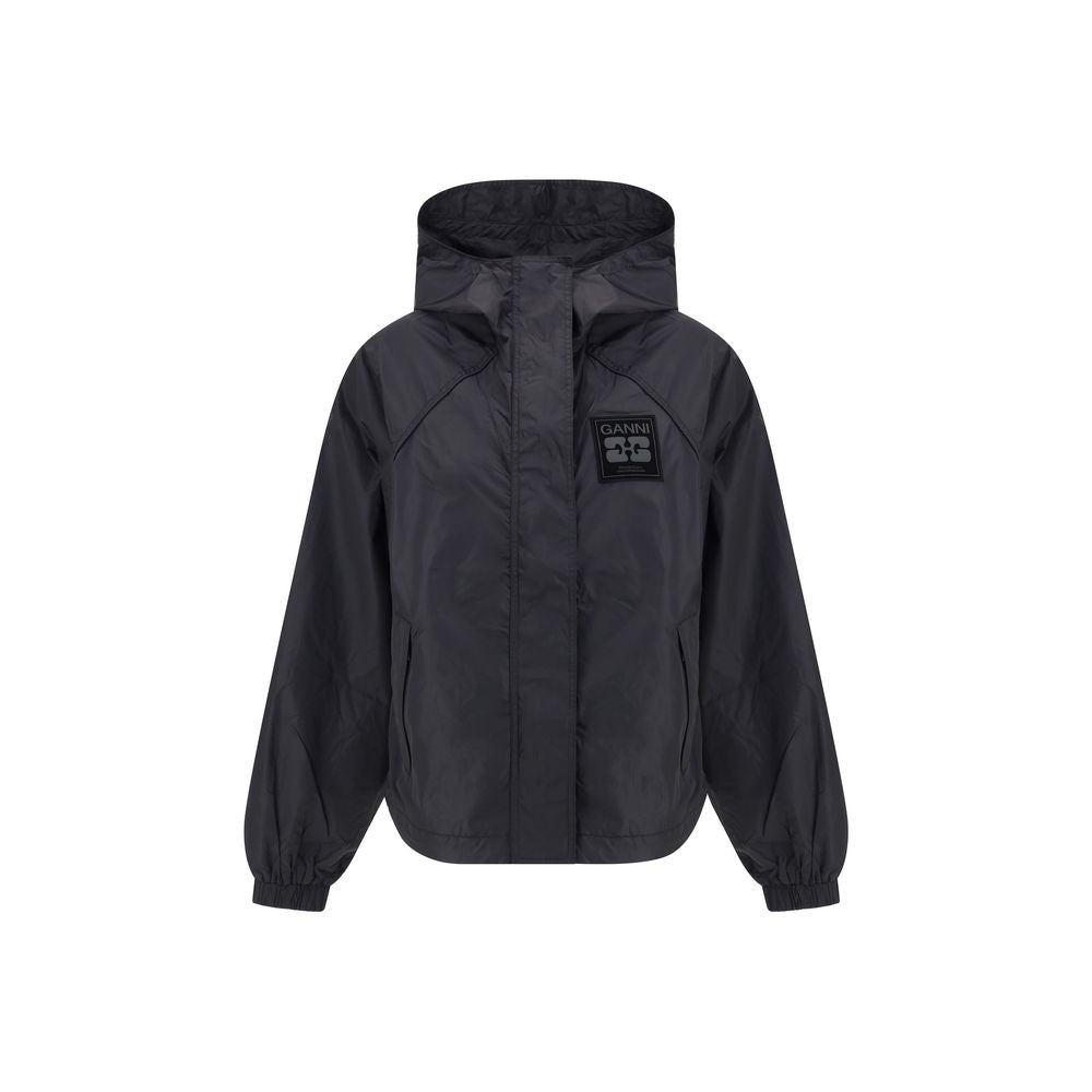 Ganni Black Nylon Shell Jacket | Regal Royce