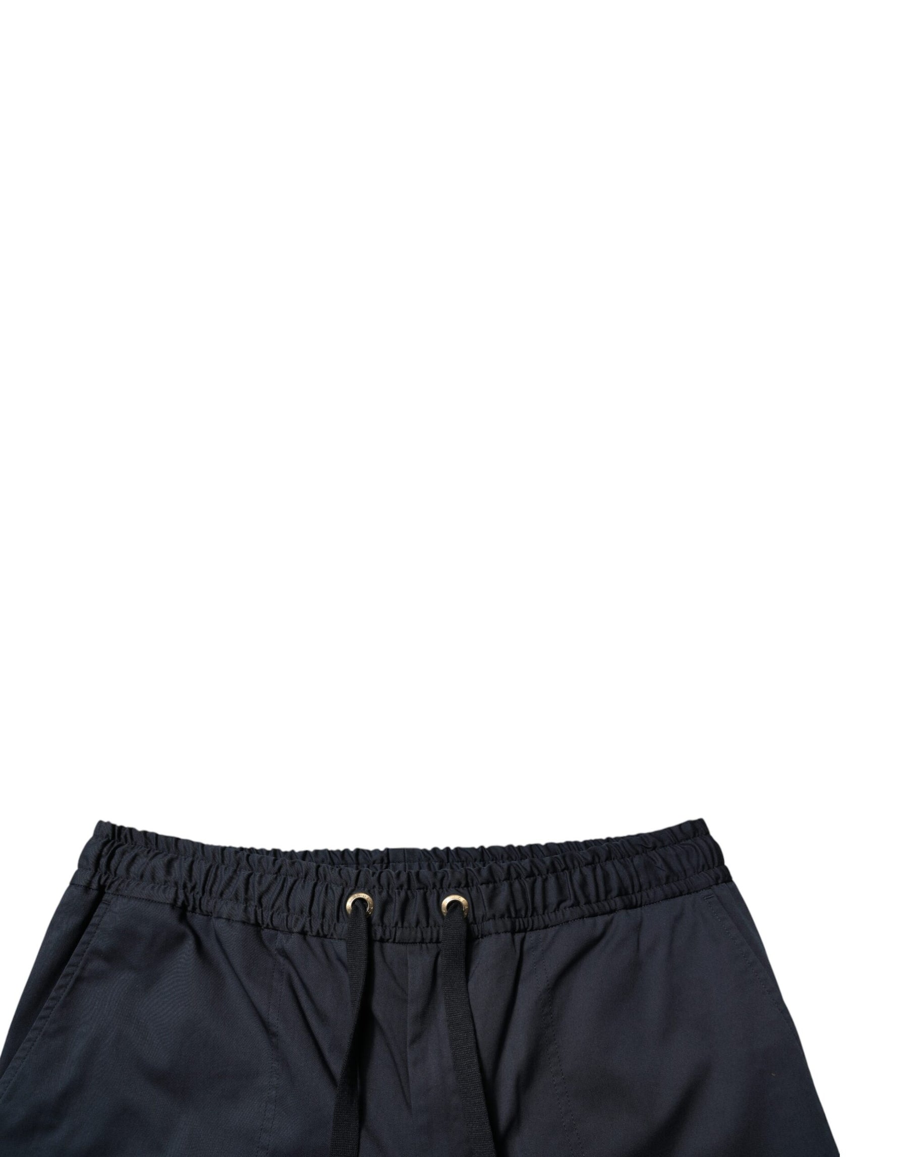 Dolce & Gabbana Navy Blue Cotton Stretch Men Bermuda Shorts | Regal Royce