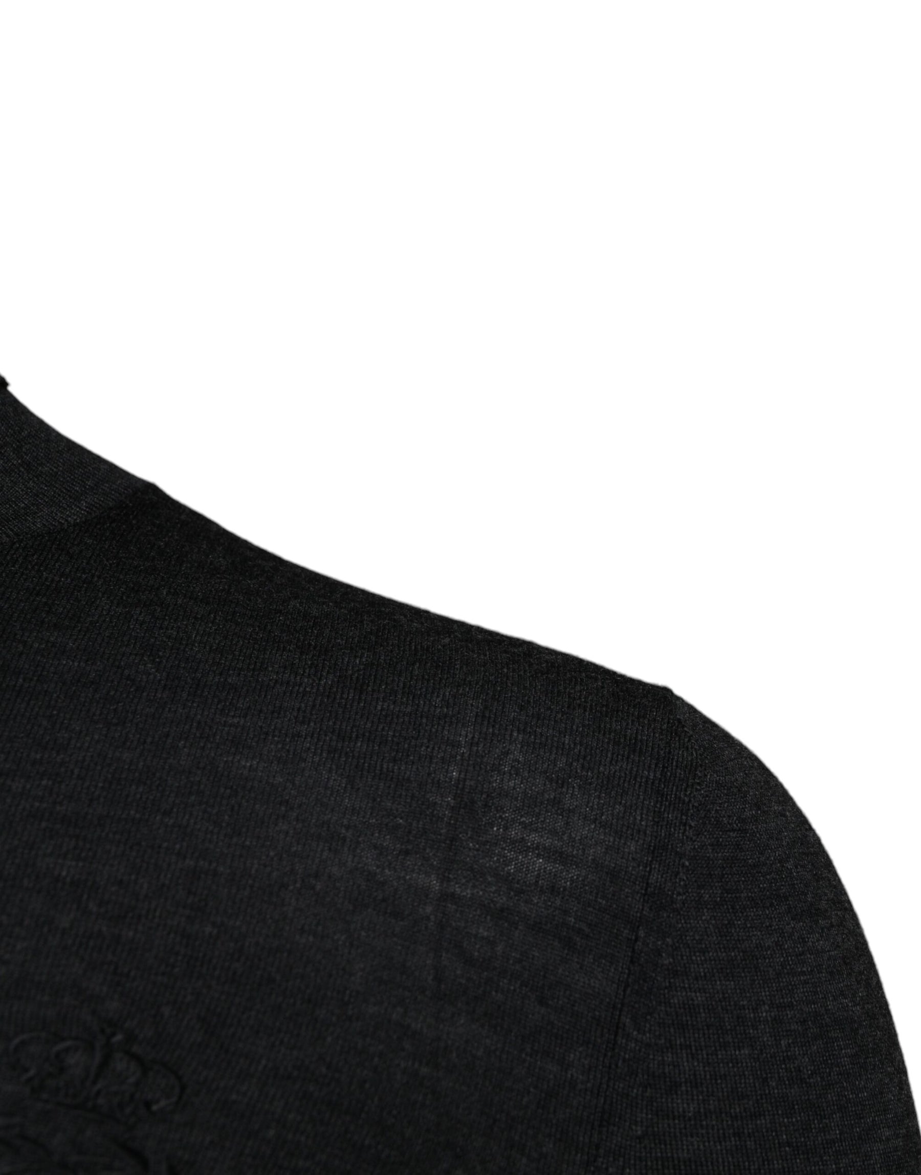 Dolce & Gabbana Black Wool Turtle Neck Men Pullover Sweater | Regal Royce