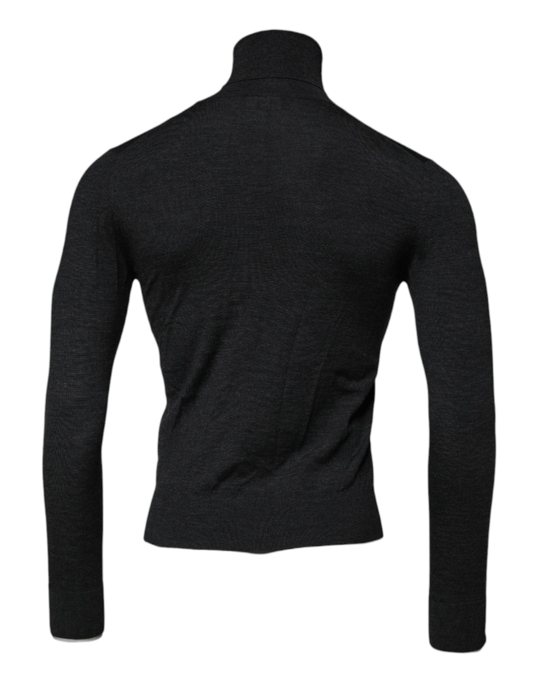 Dolce & Gabbana Black Wool Turtle Neck Men Pullover Sweater | Regal Royce
