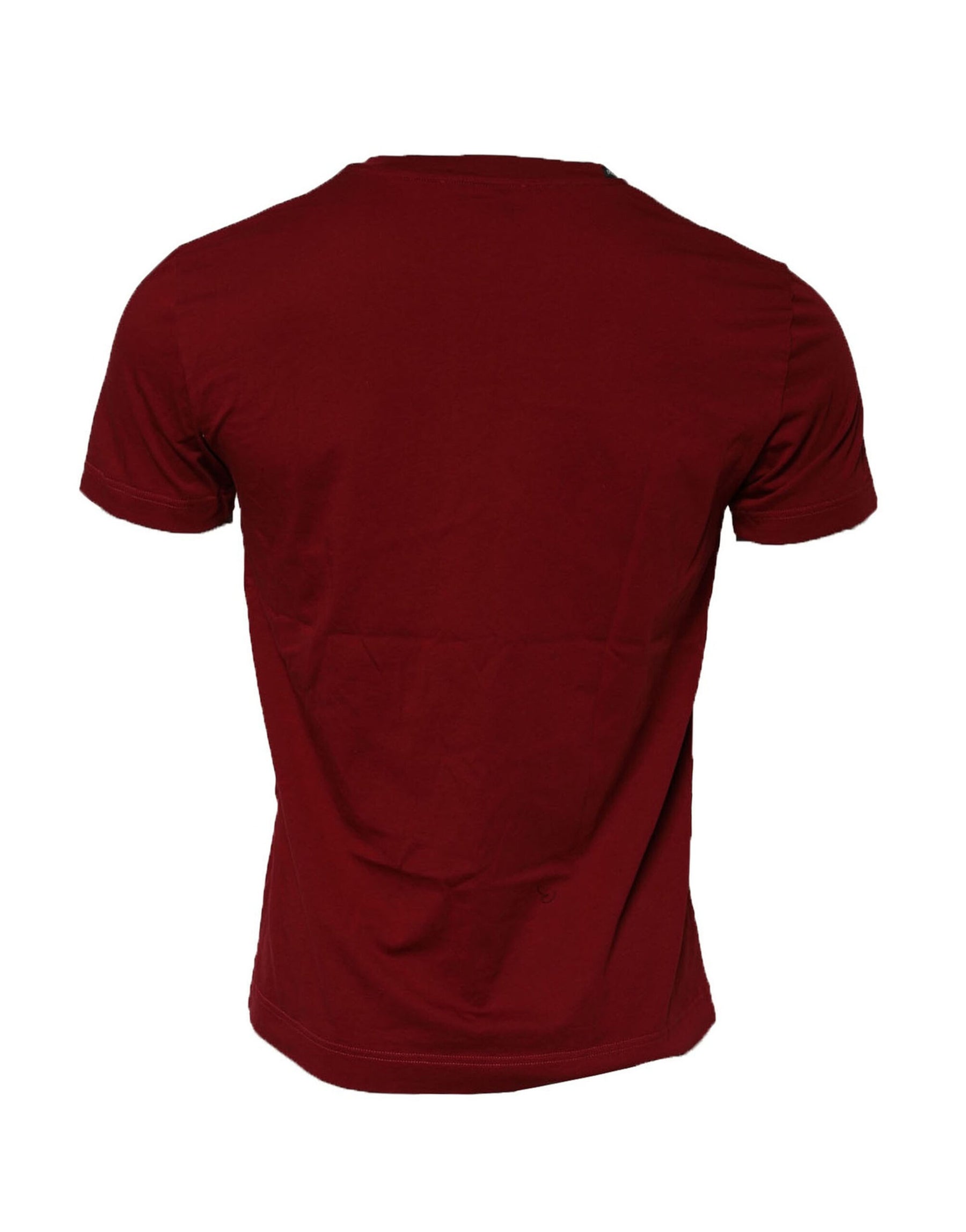 Dolce & Gabbana Maroon Cotton Crew Neck Short Sleeves T-Shirt | Regal Royce