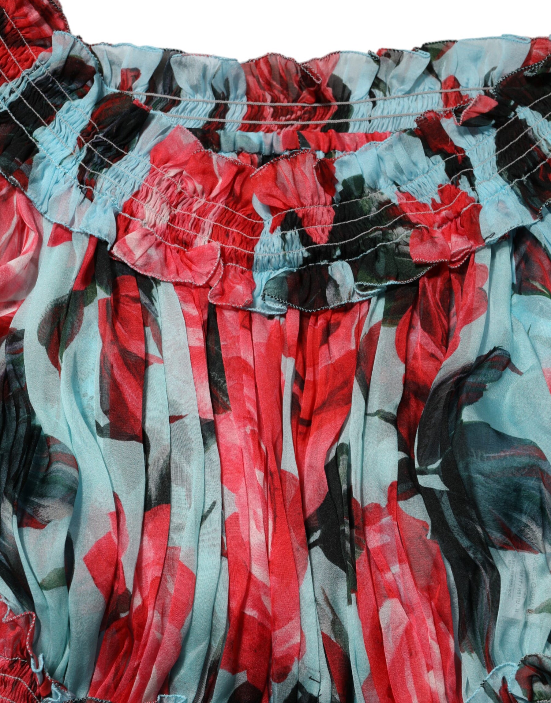 Dolce & Gabbana Multicolor Romantic Floral Silk Chiffon Dress | Regal Royce