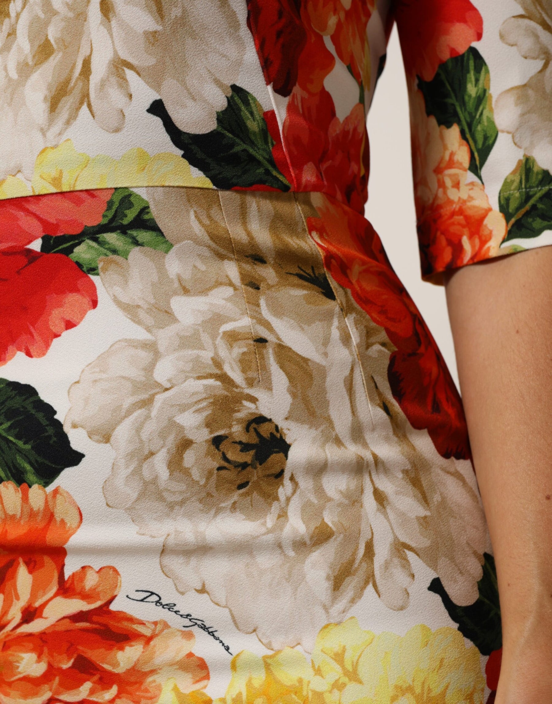 Dolce & Gabbana Multicolor Floral Print Viscose Sheath Dress | Regal Royce