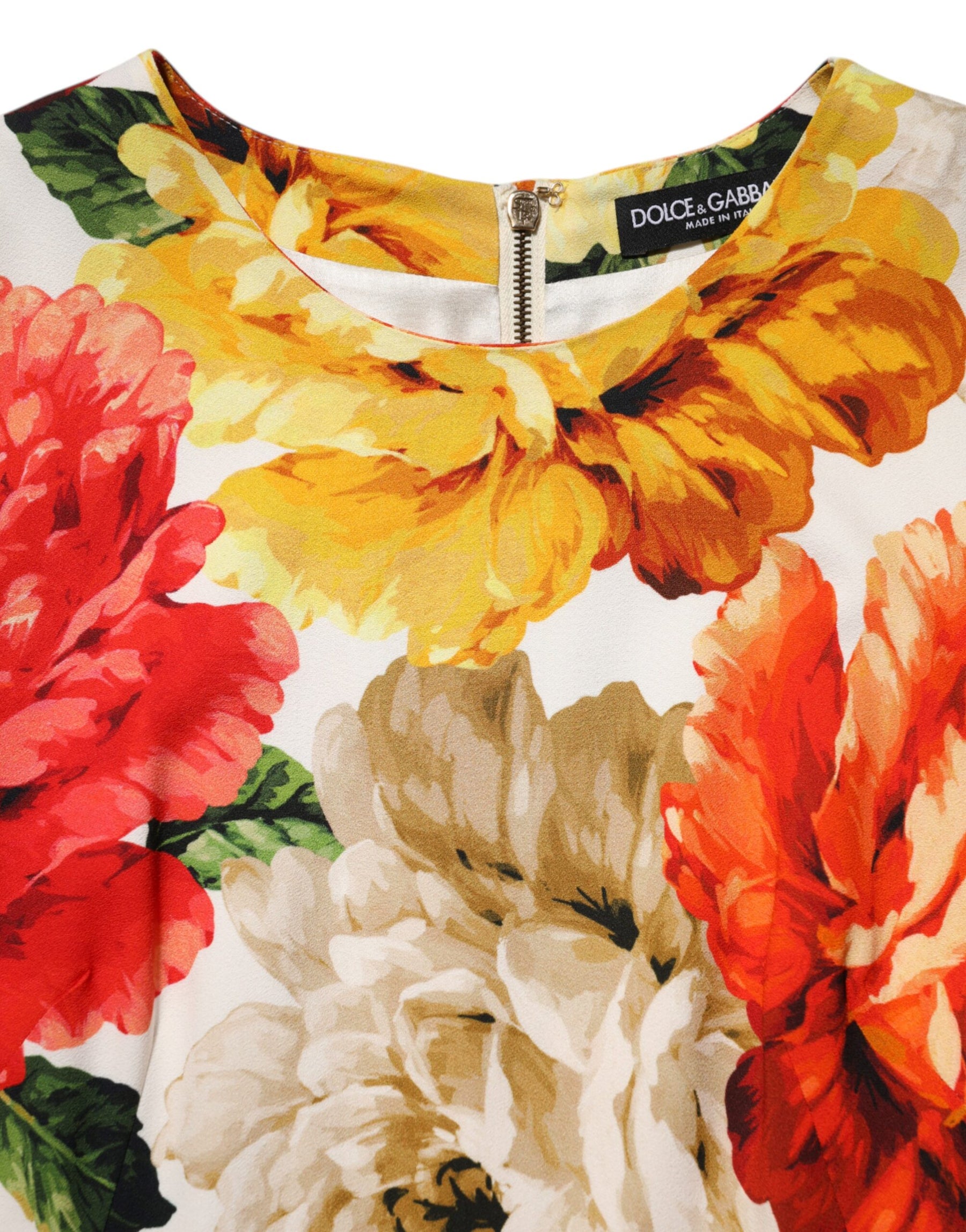 Dolce & Gabbana Multicolor Floral Print Viscose Sheath Dress | Regal Royce