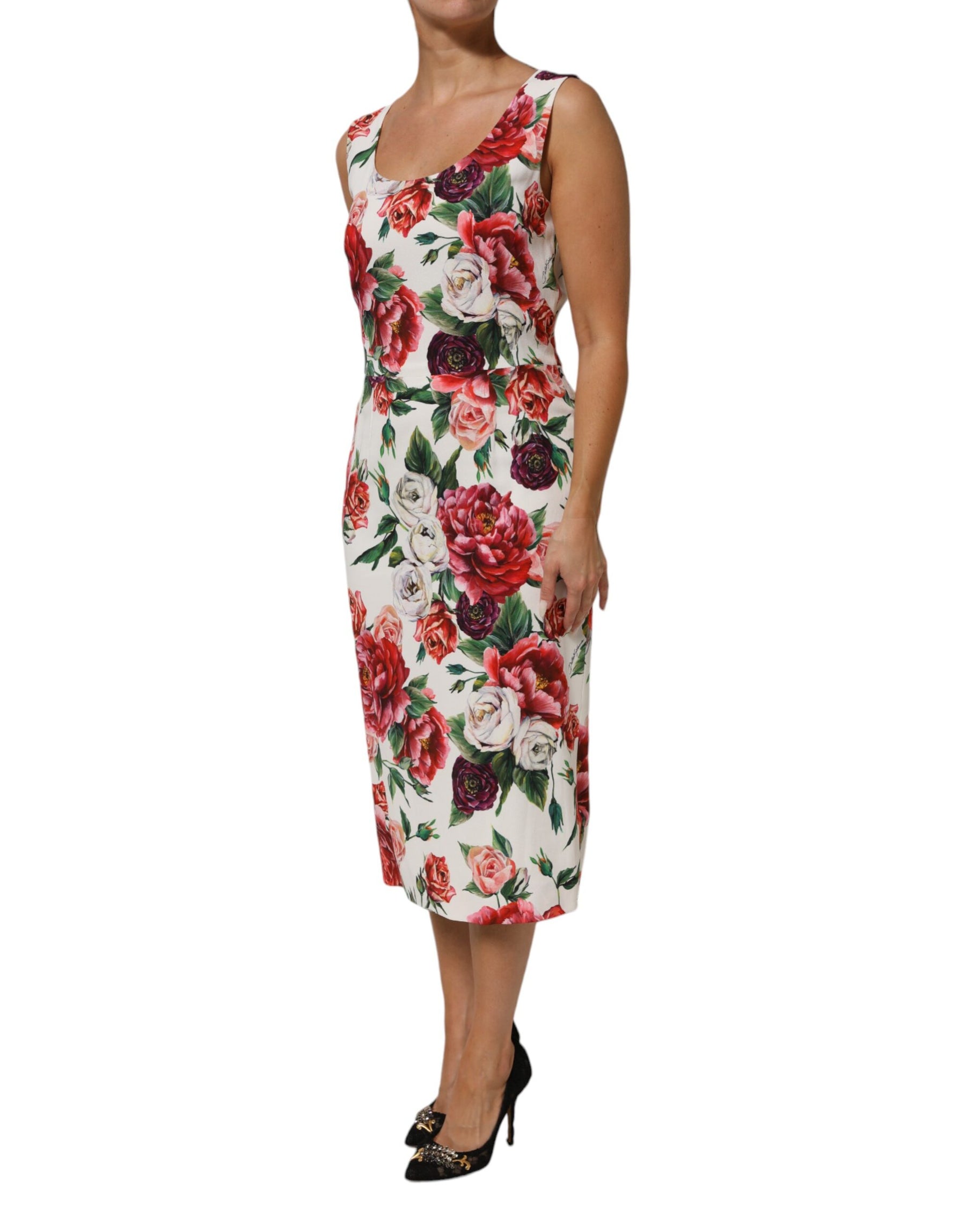 Dolce & Gabbana Multicolor Floral Print Viscose Sheath Dress | Regal Royce
