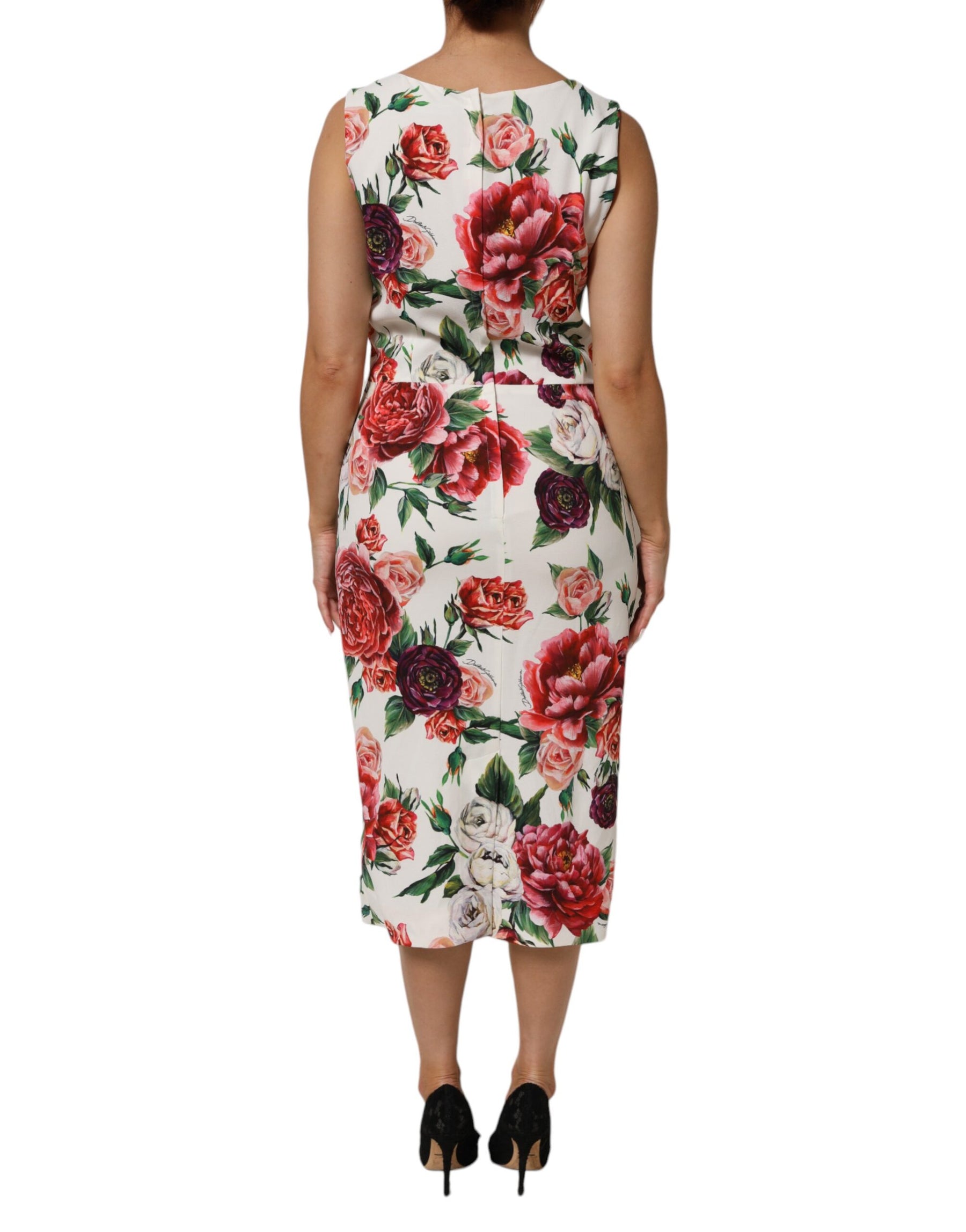 Dolce & Gabbana Multicolor Floral Print Viscose Sheath Dress | Regal Royce