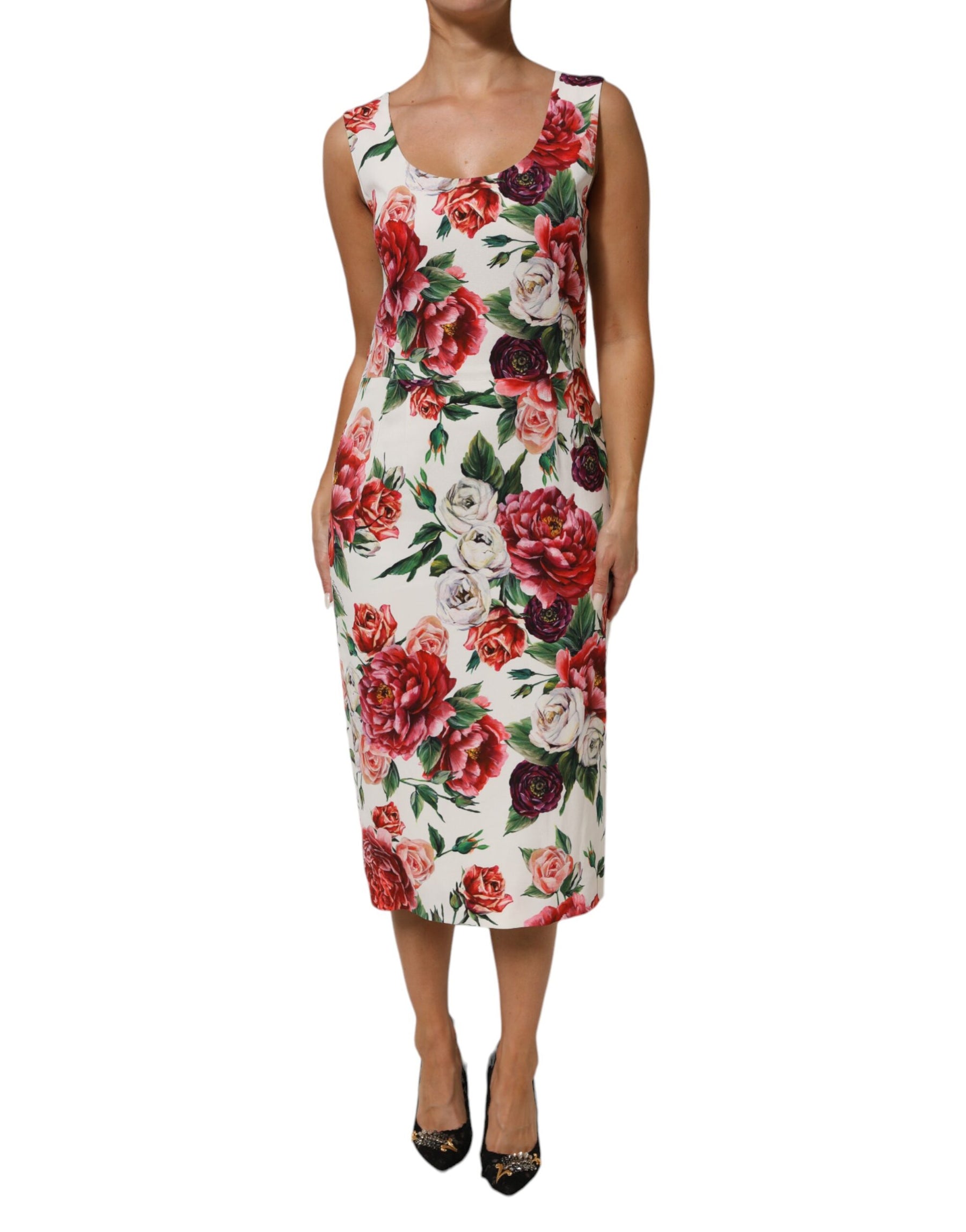 Dolce & Gabbana Multicolor Floral Print Viscose Sheath Dress | Regal Royce