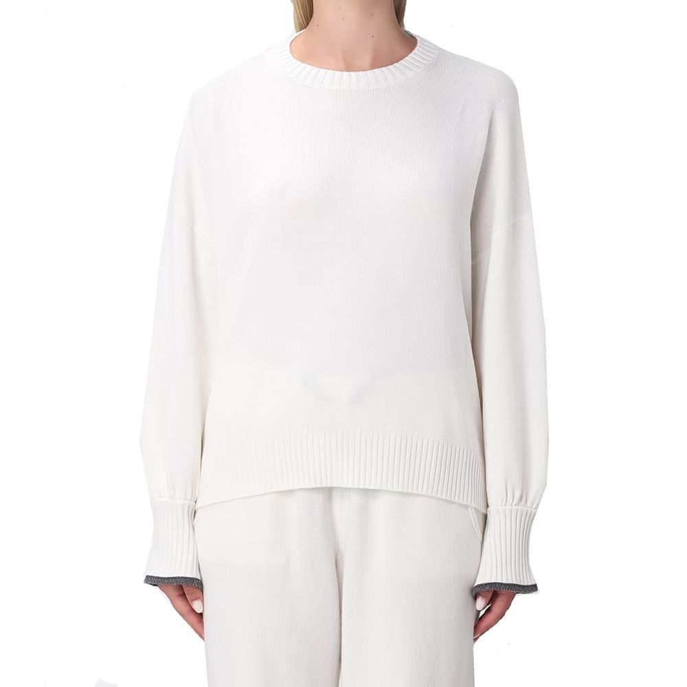 Brunello Cucinelli White Cashmere Sweatshirt