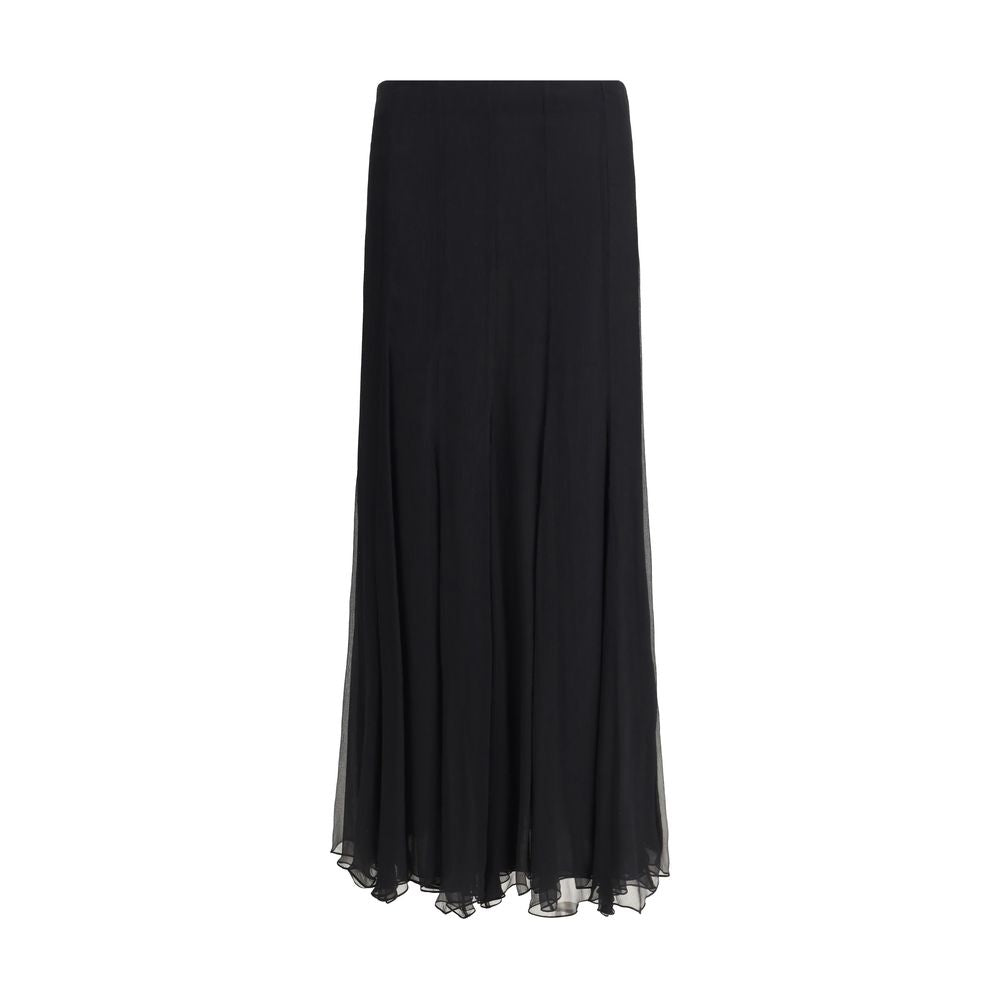 Chloé Black Silk Long Skirt | Regal Royce