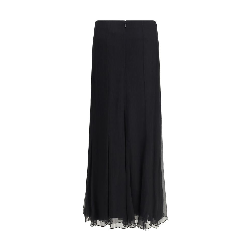 Chloé Black Silk Long Skirt | Regal Royce