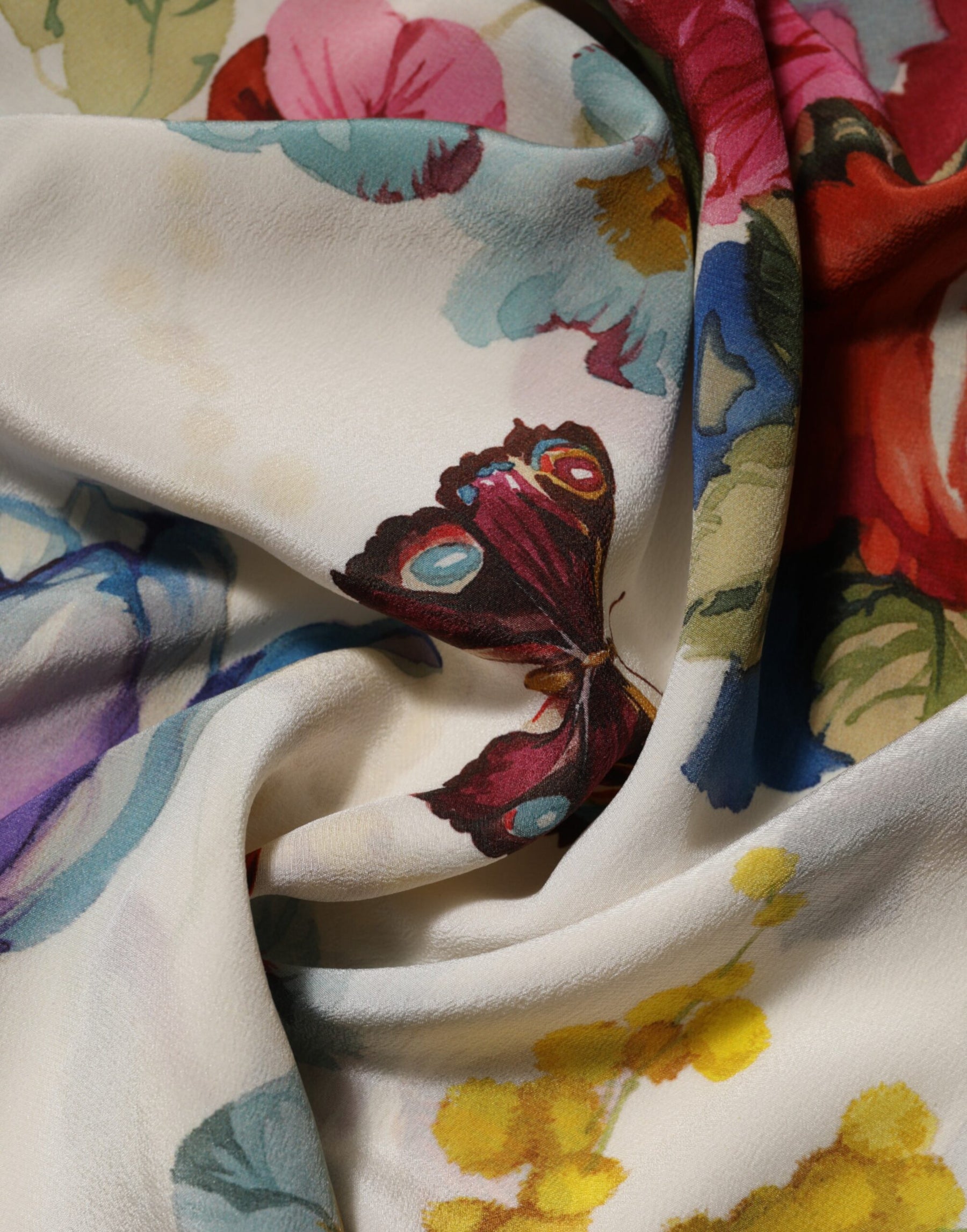 Dolce & Gabbana White Floral Print Silk Sheath LongGown Dress | Regal Royce