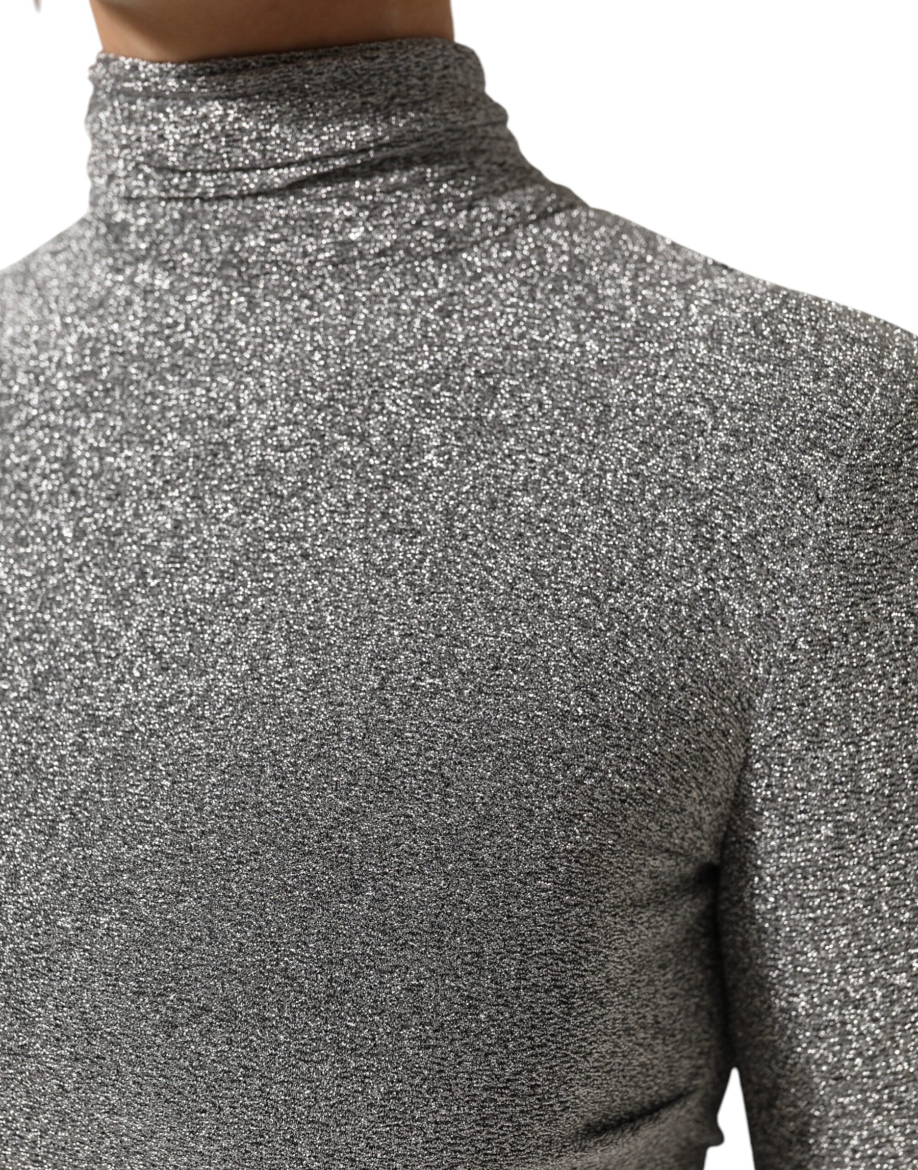 Dolce & Gabbana Gray Nylon Bodycon Sheath Long Sleeves Dress | Regal Royce