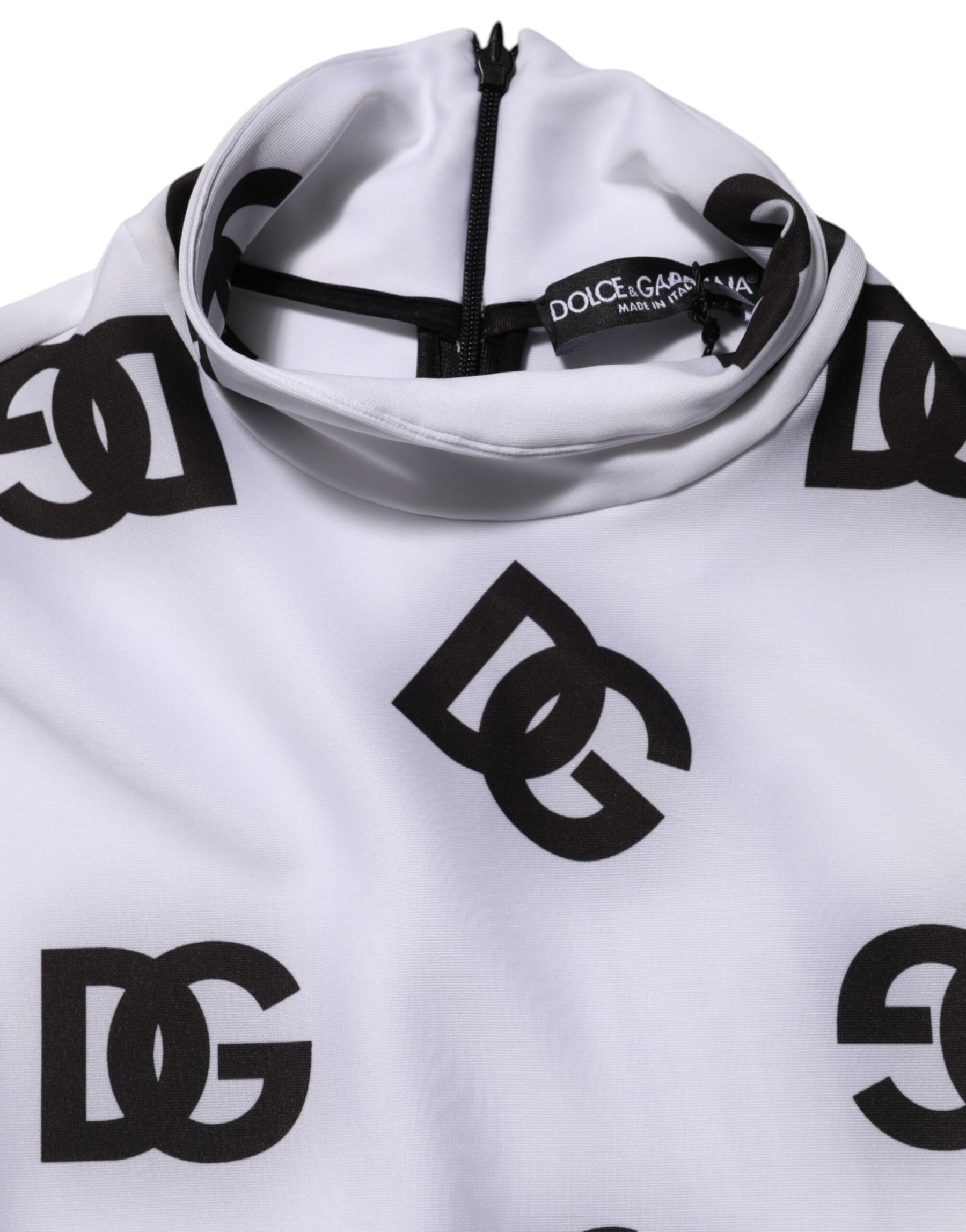 Dolce & Gabbana Black White Logo Monogram Long Sleeves Jumpsuit Dress | Regal Royce