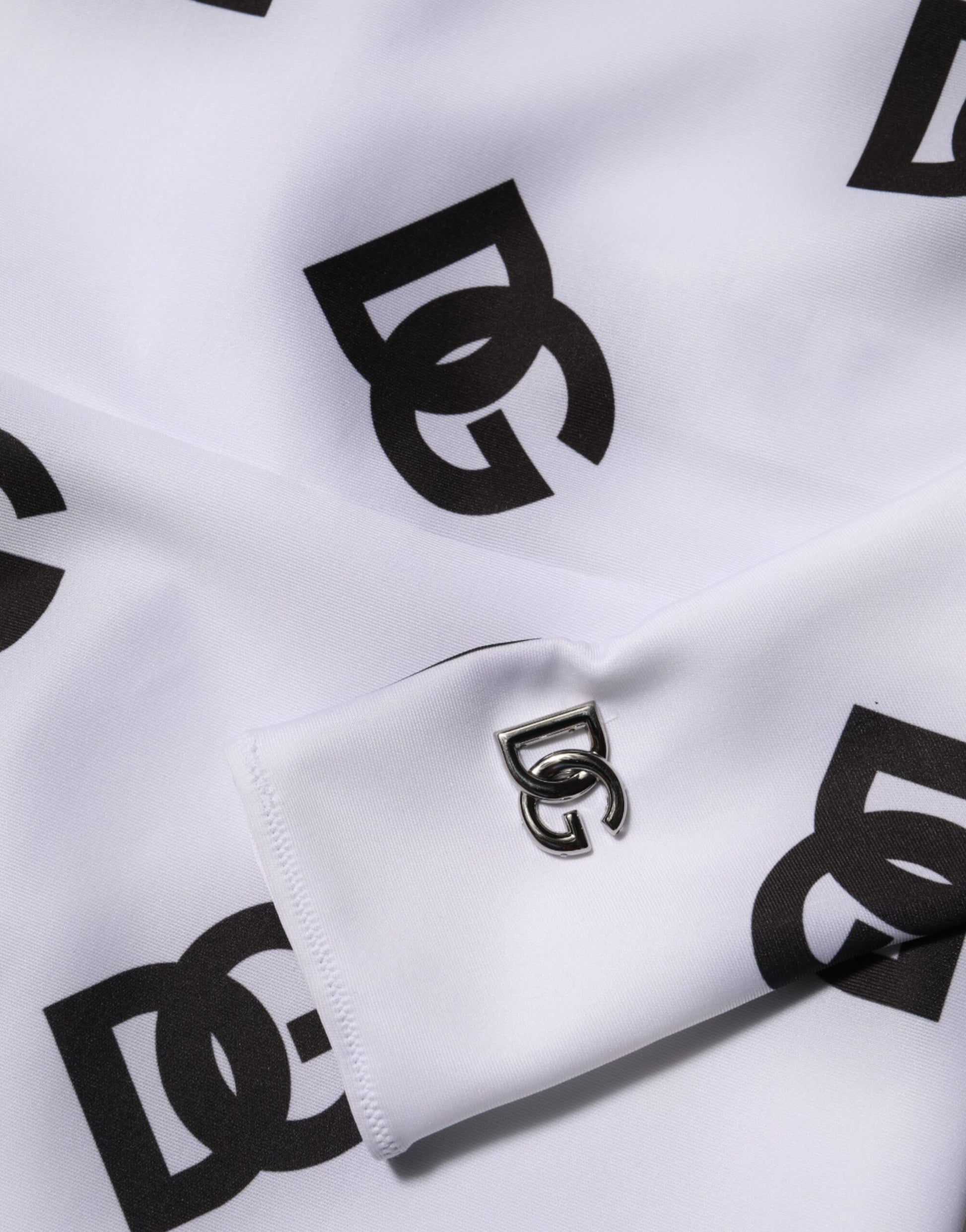 Dolce & Gabbana Black White Logo Monogram Long Sleeves Jumpsuit Dress