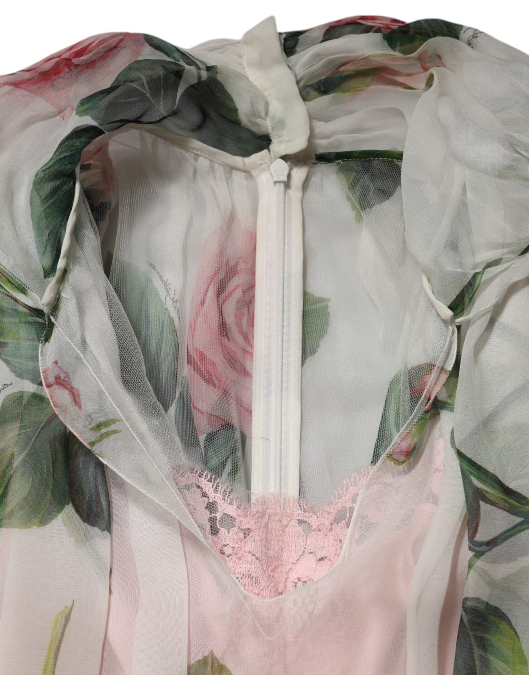 Dolce & Gabbana White Floral Print Silk Pleated Midi Dress | Regal Royce