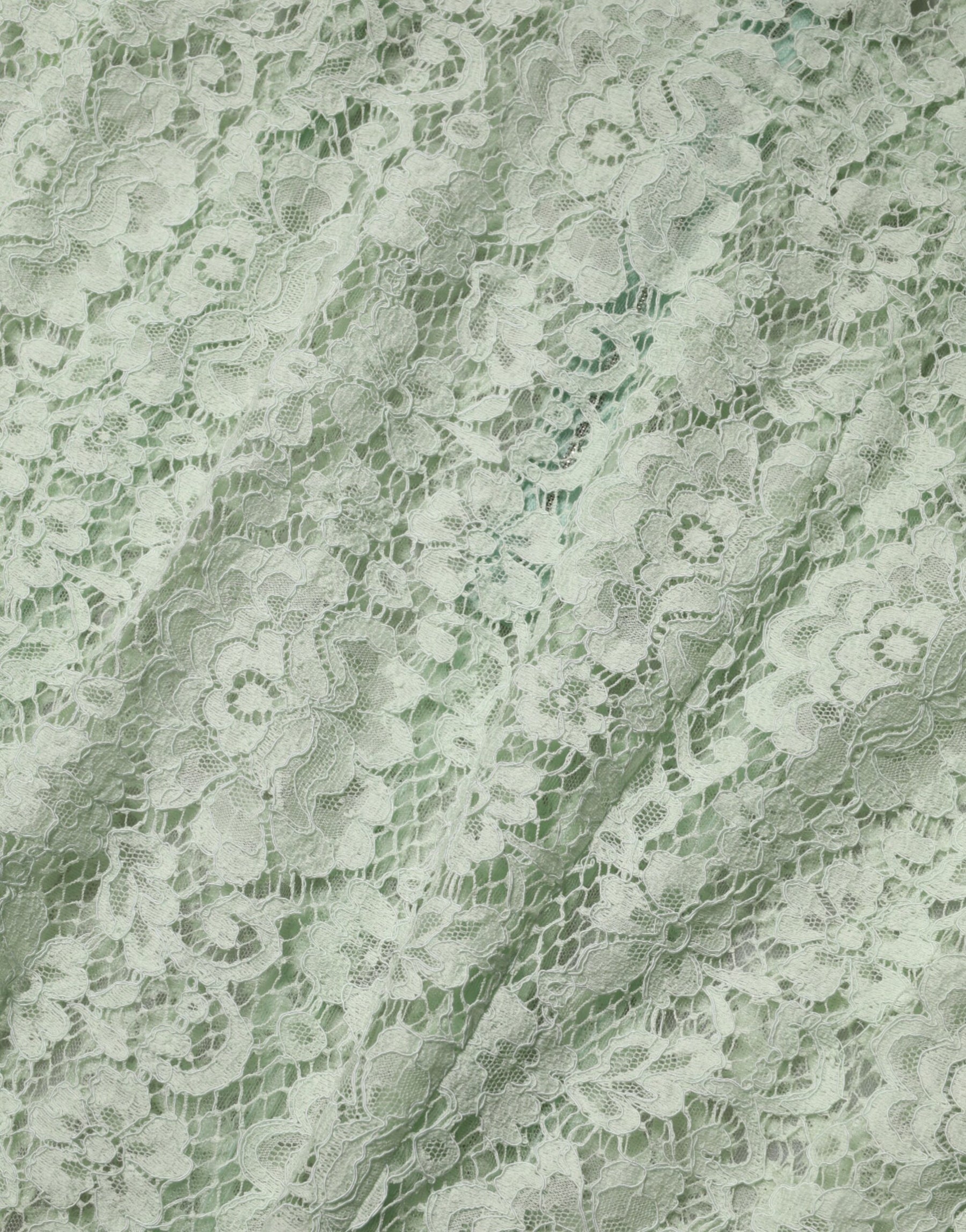 Dolce & Gabbana Mint Green Floral Lace Trim Midi Dress | Regal Royce