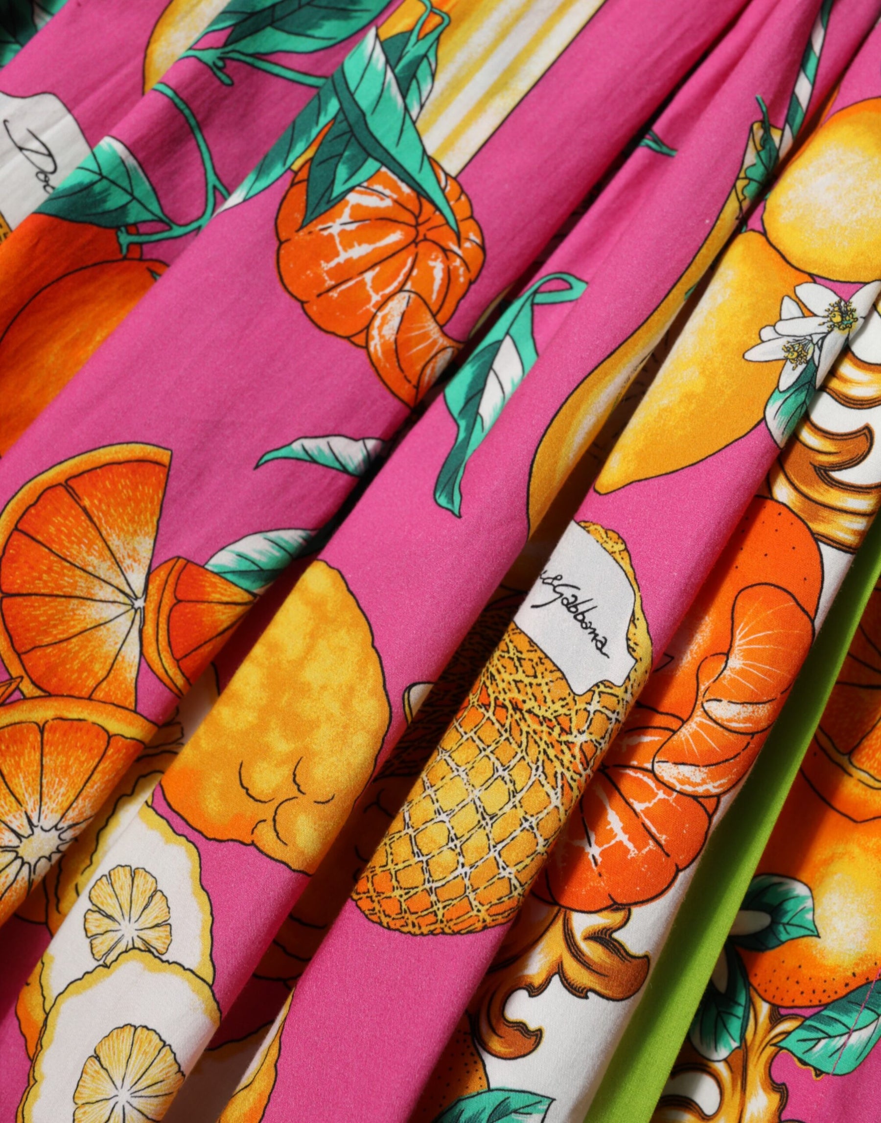 Dolce & Gabbana Pink Fruit Print A-line Mini Sleeveless Dress | Regal Royce