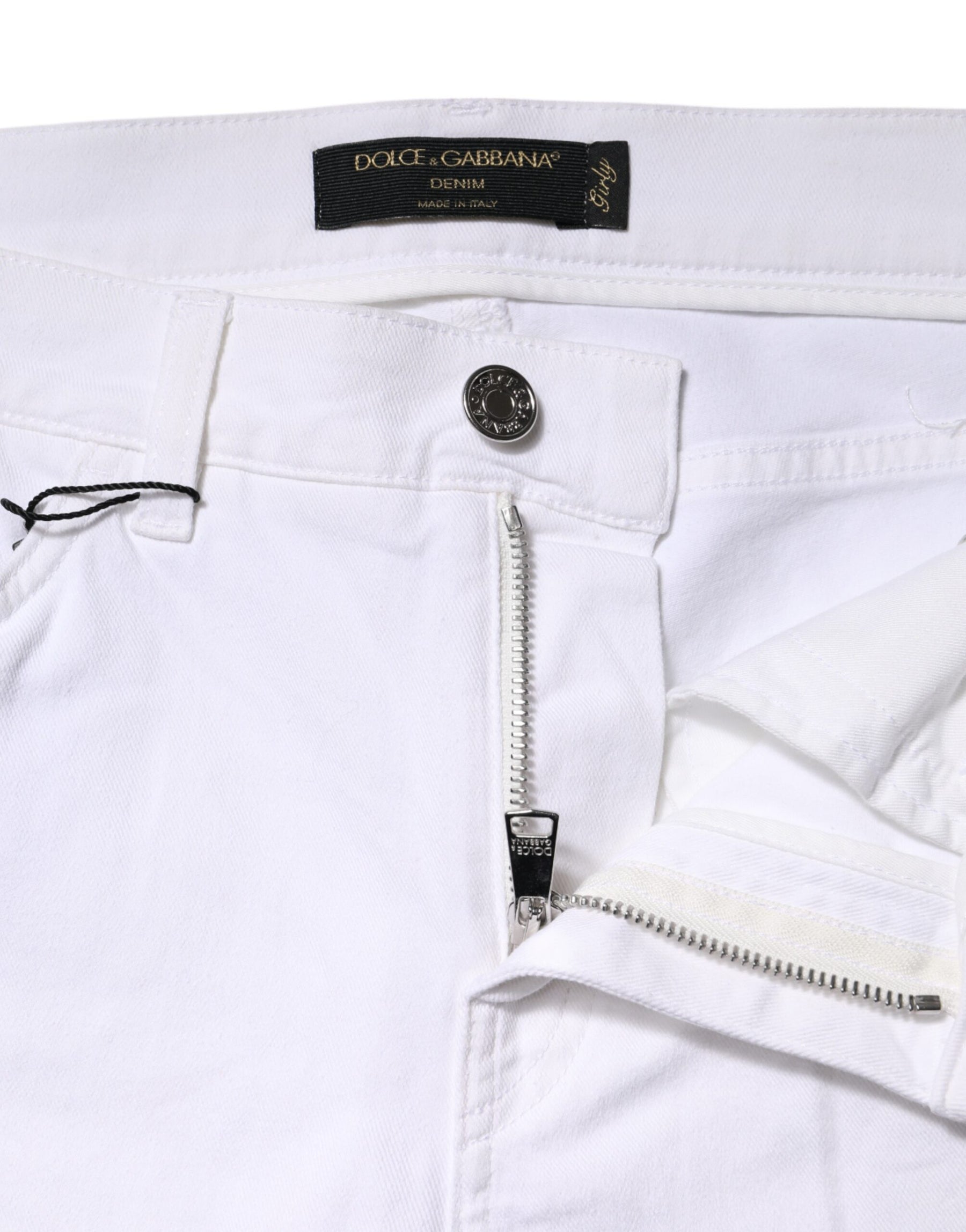 Dolce & Gabbana White GIRLY Floral Embroidery Denim Jeans | Regal Royce