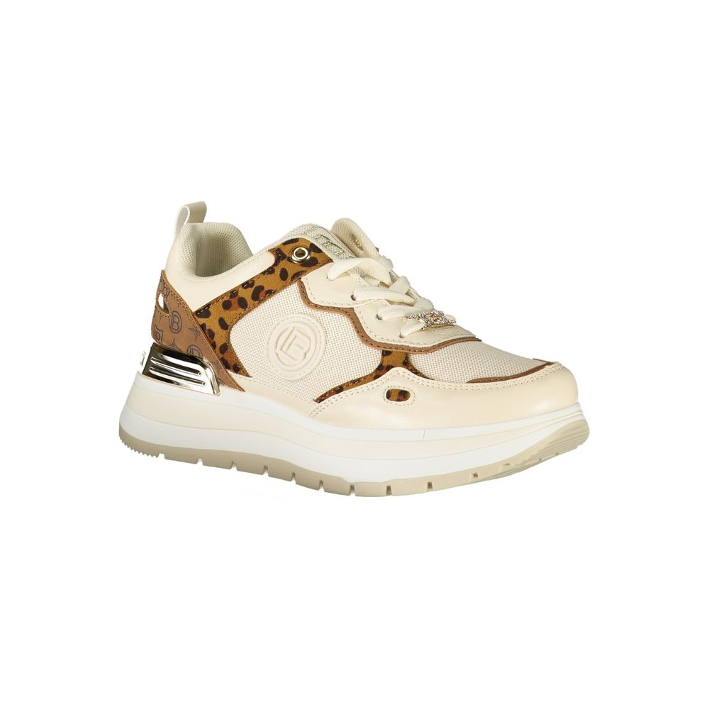 Laura Biagiotti Beige Polyurethane Women Sneaker | Regal Royce