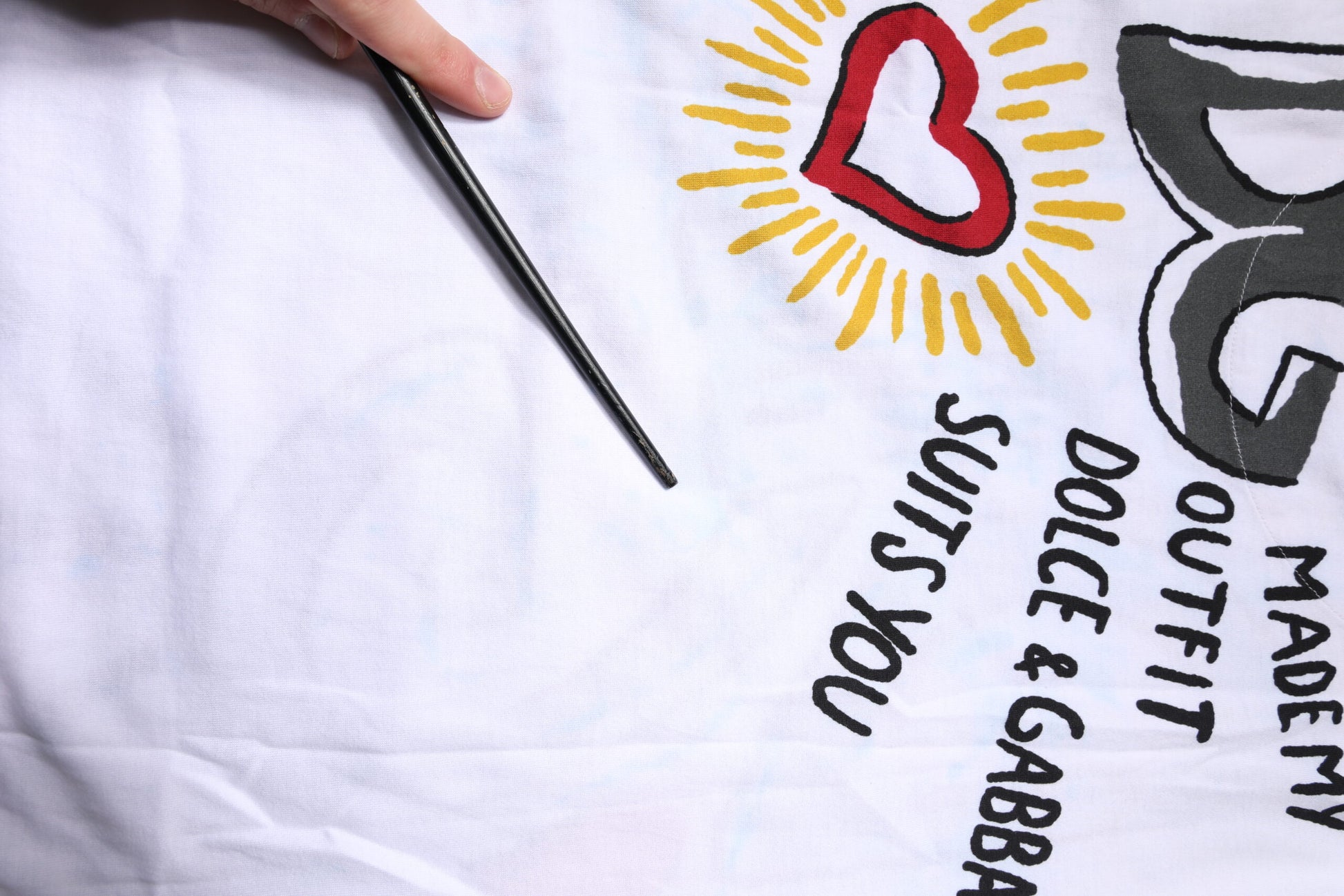 Dolce & Gabbana White Graphic Crew Neck Short Sleeves T-shirt