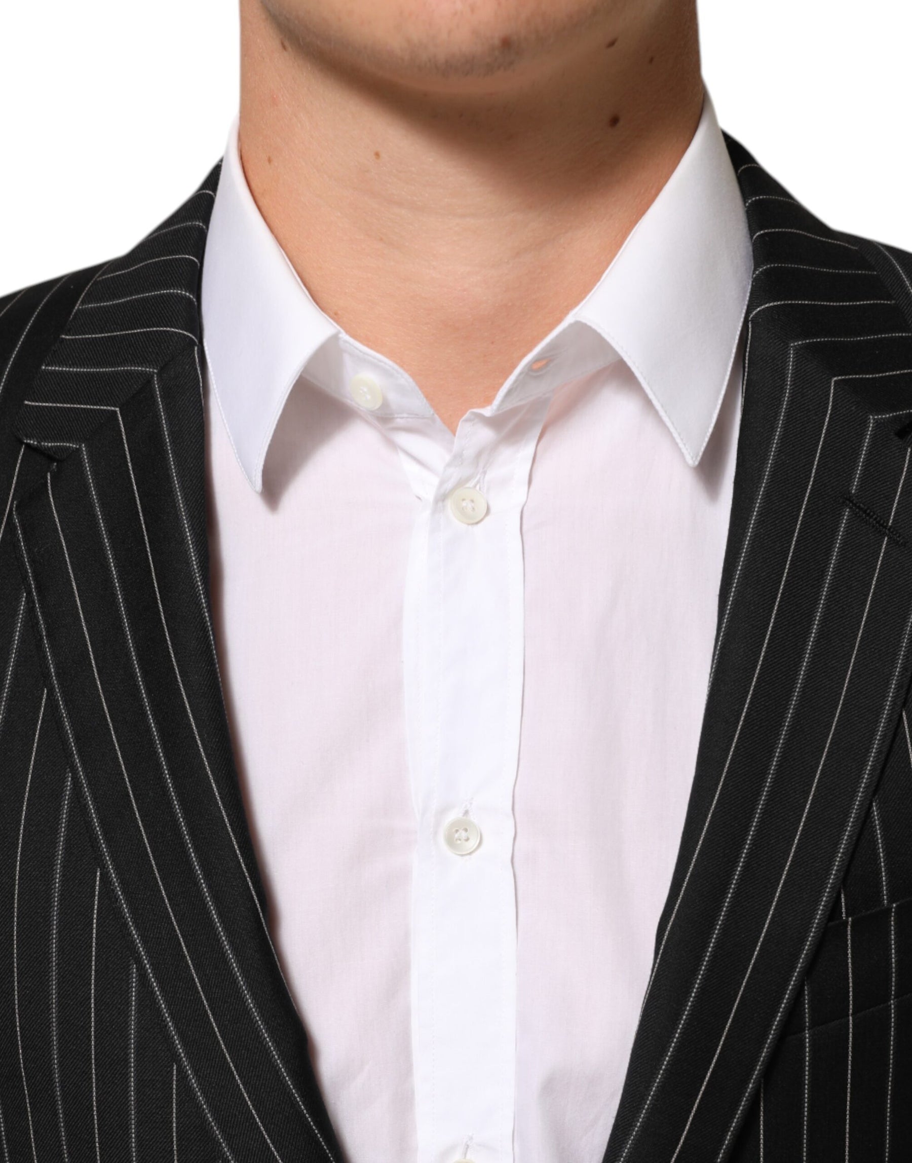 Dolce & Gabbana Black Stripes MARTINI 1 Button Suit Blazer | Regal Royce
