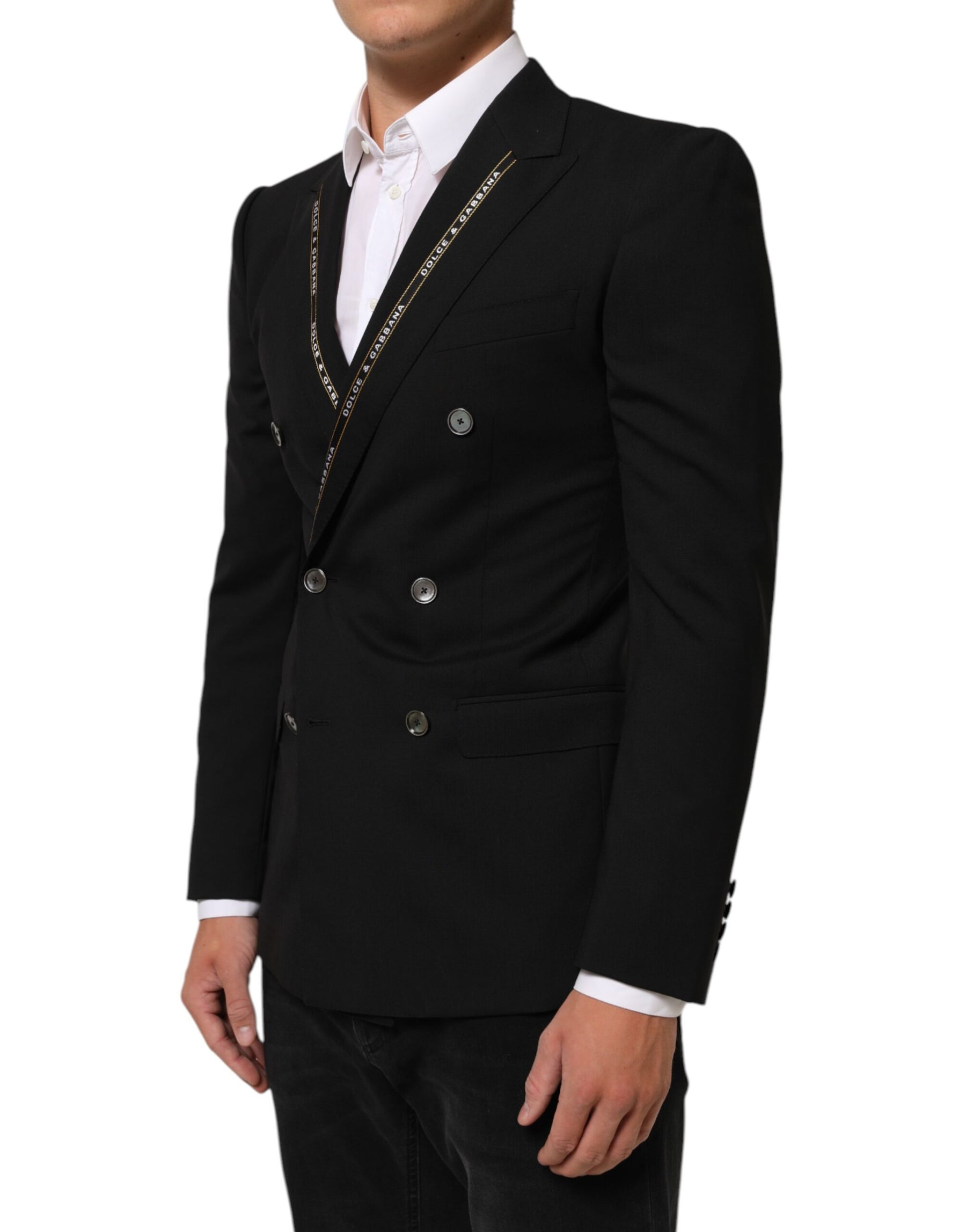 Dolce & Gabbana Black SICILIA Double Breasted Jacket Blazer | Regal Royce