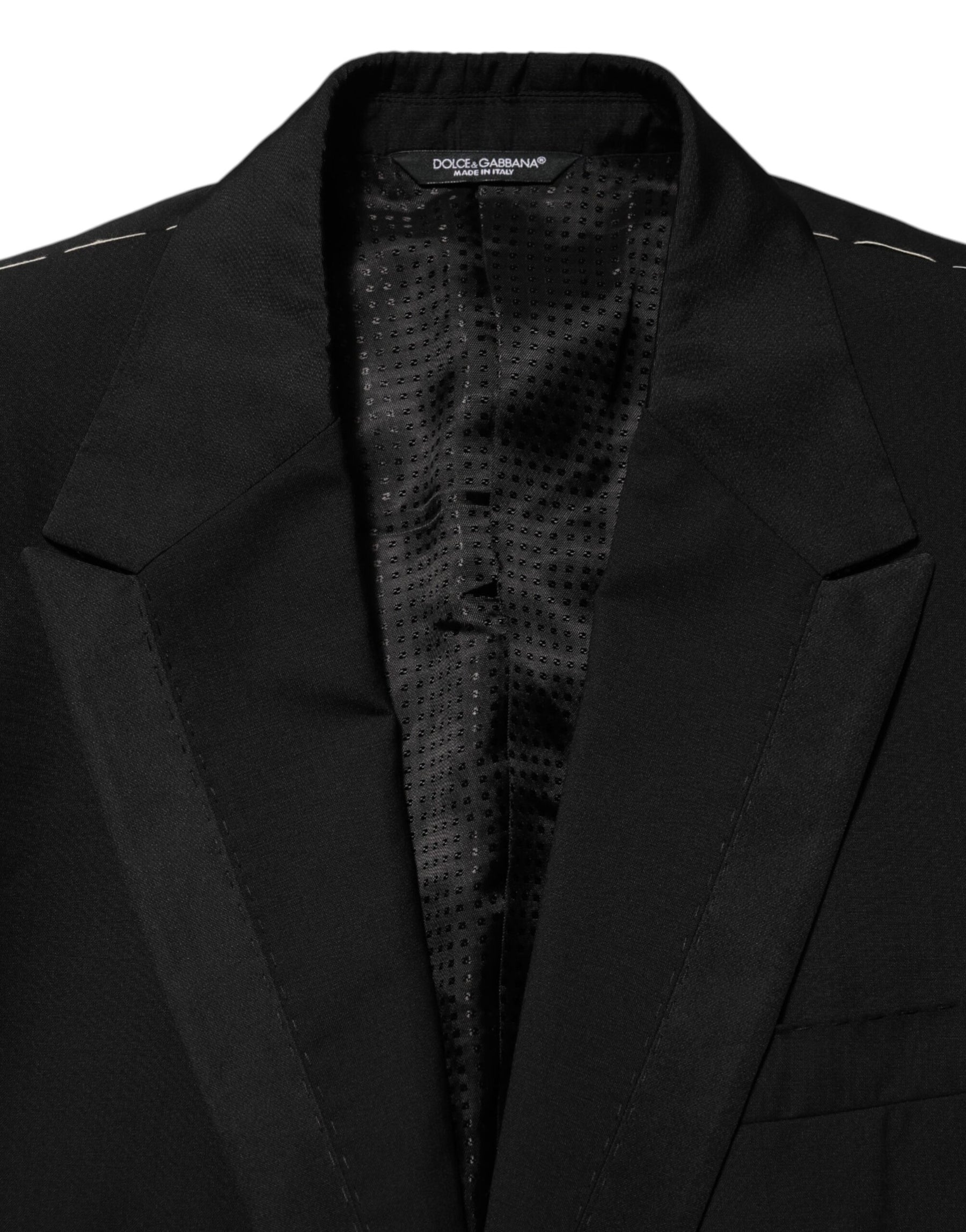 Dolce & Gabbana Black Wool 2 Buttons Suit Men Jacket Blazer | Regal Royce