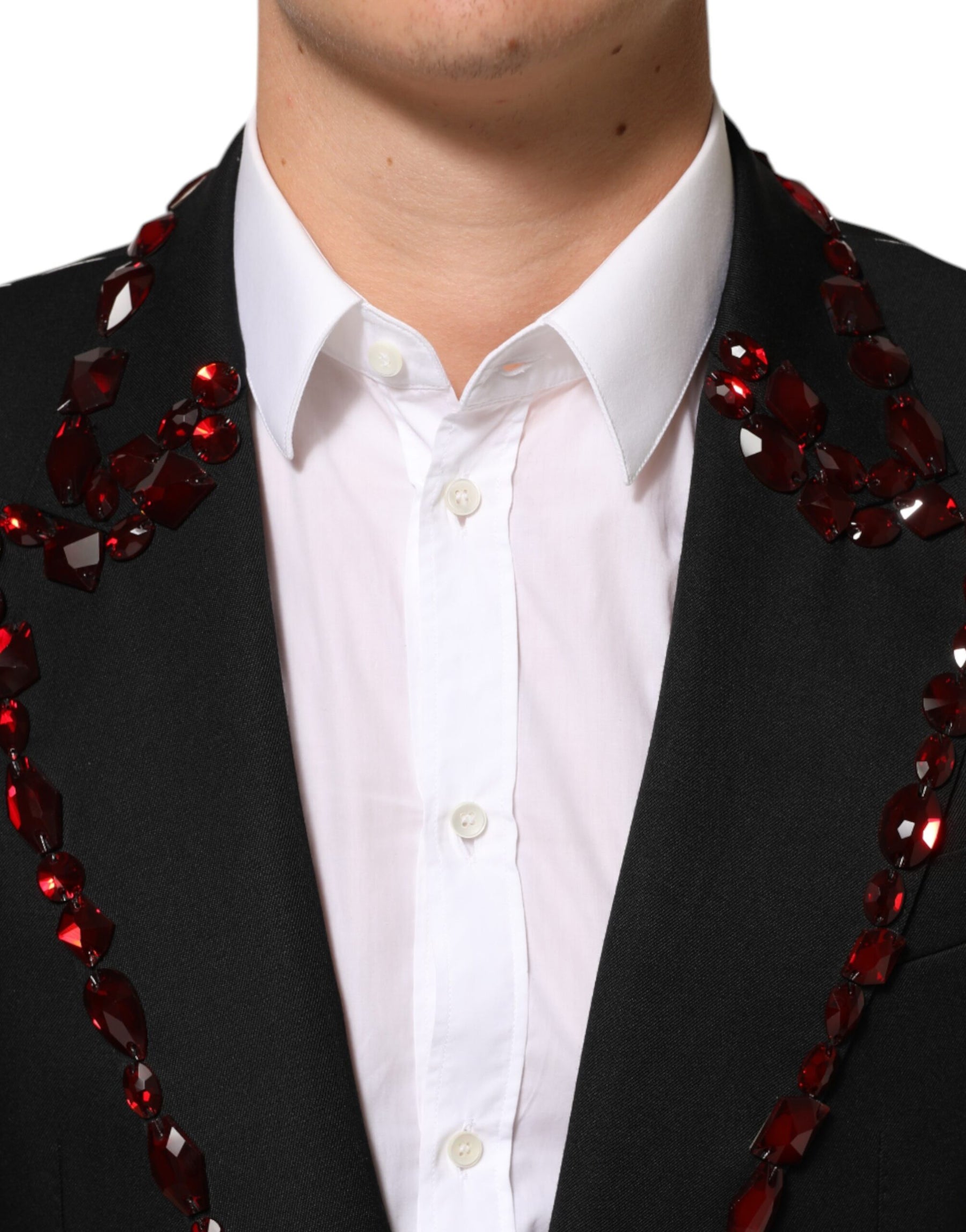 Dolce & Gabbana Black SICILIA Crystal Embellished Men Blazer | Regal Royce