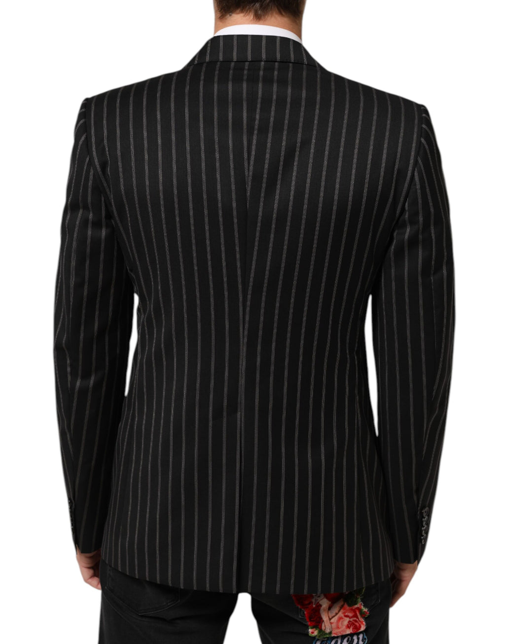 Dolce & Gabbana Black Stripes SICILIA 1 Button Suit Blazer