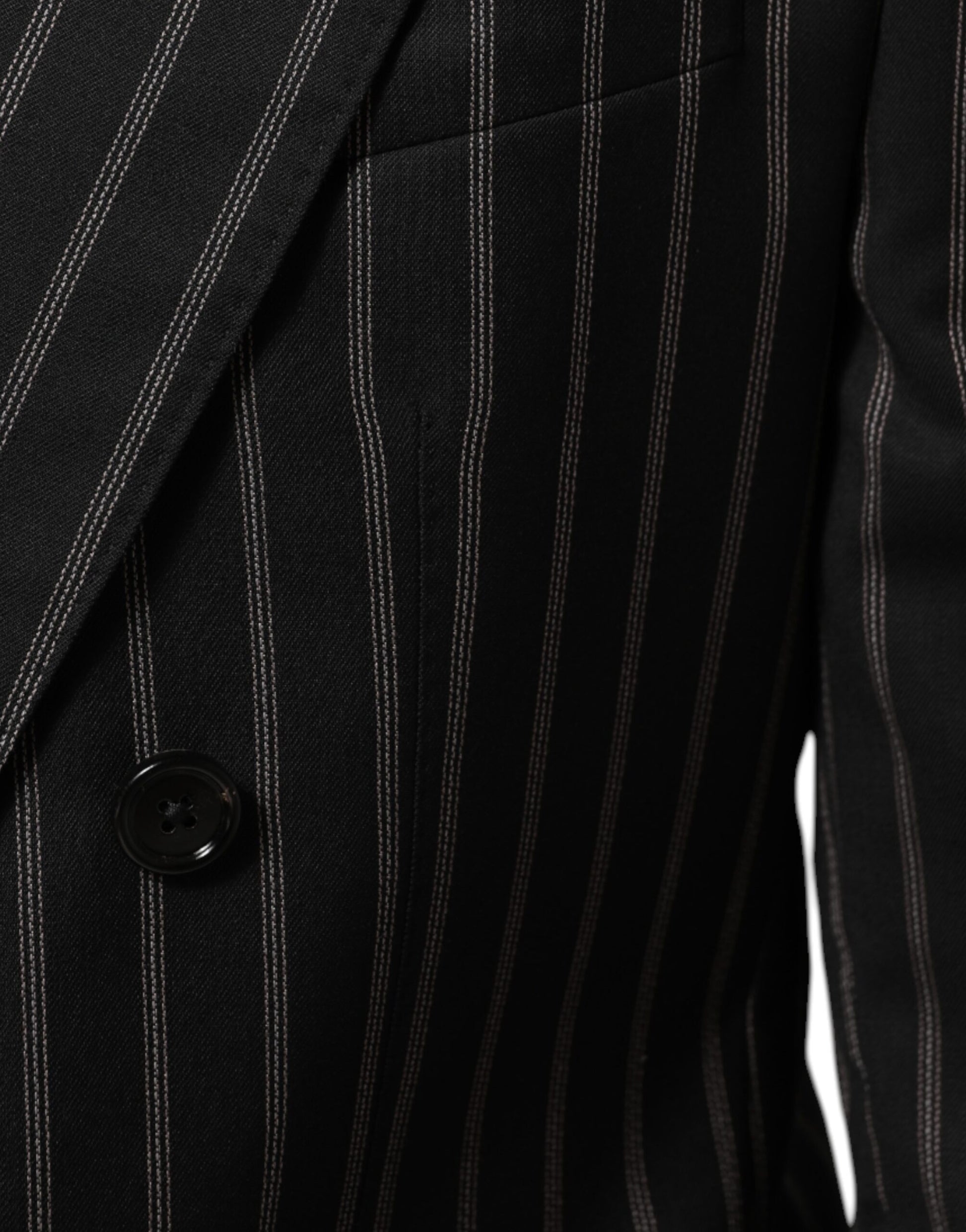 Dolce & Gabbana Black Stripes SICILIA 1 Button Suit Blazer