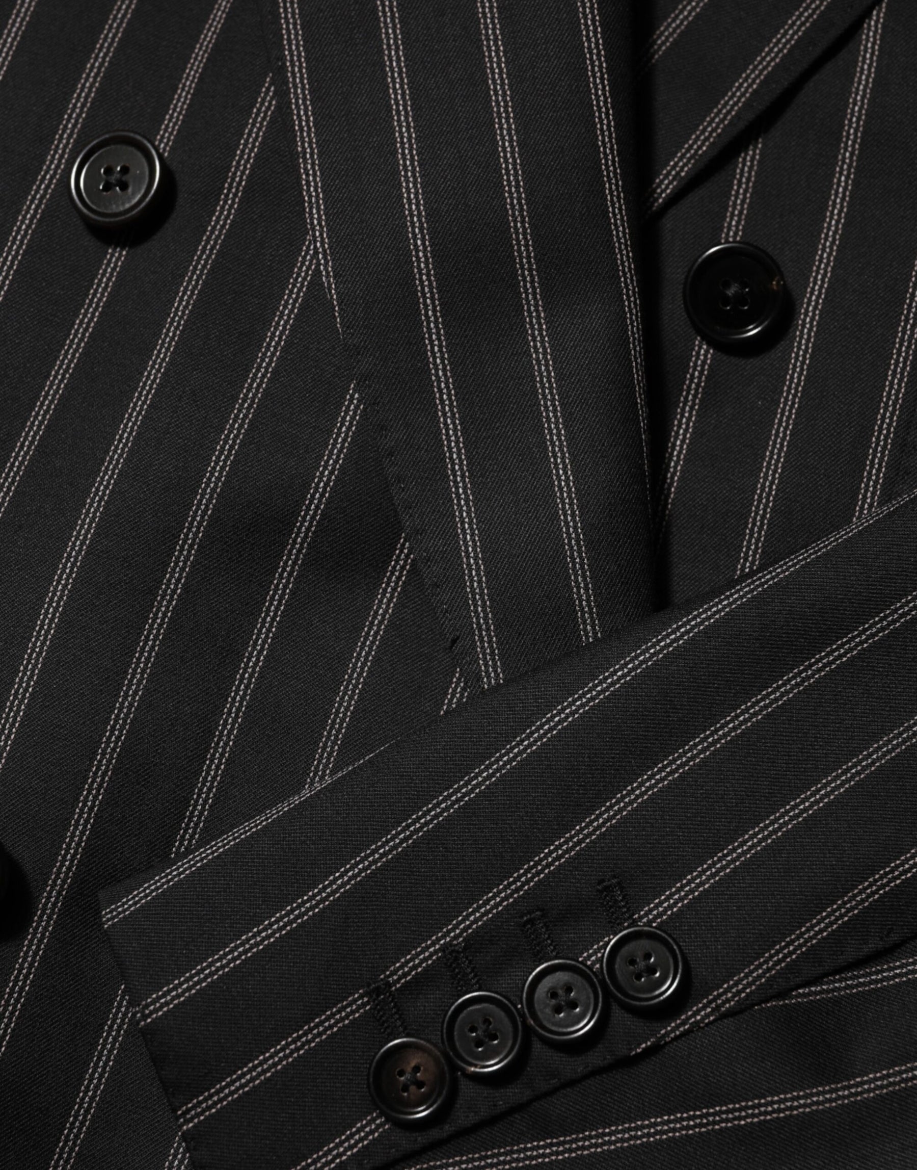 Dolce & Gabbana Black Stripes SICILIA 1 Button Suit Blazer | Regal Royce