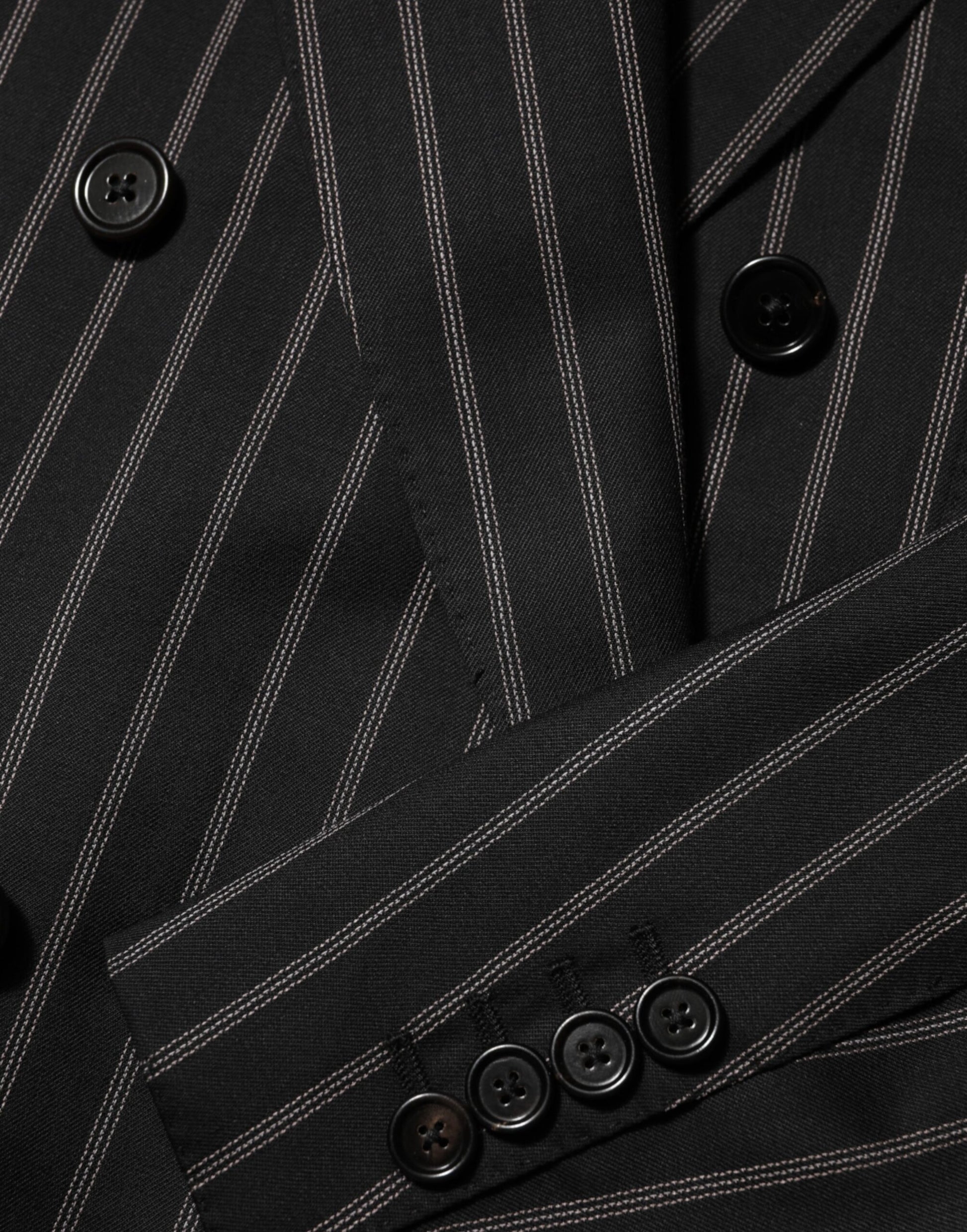 Dolce & Gabbana Black Stripes SICILIA 1 Button Suit Blazer