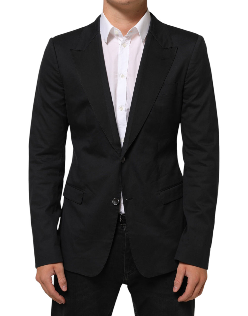 Dolce & Gabbana Black Cotton 2 Buttons Suit Jacket Blazer