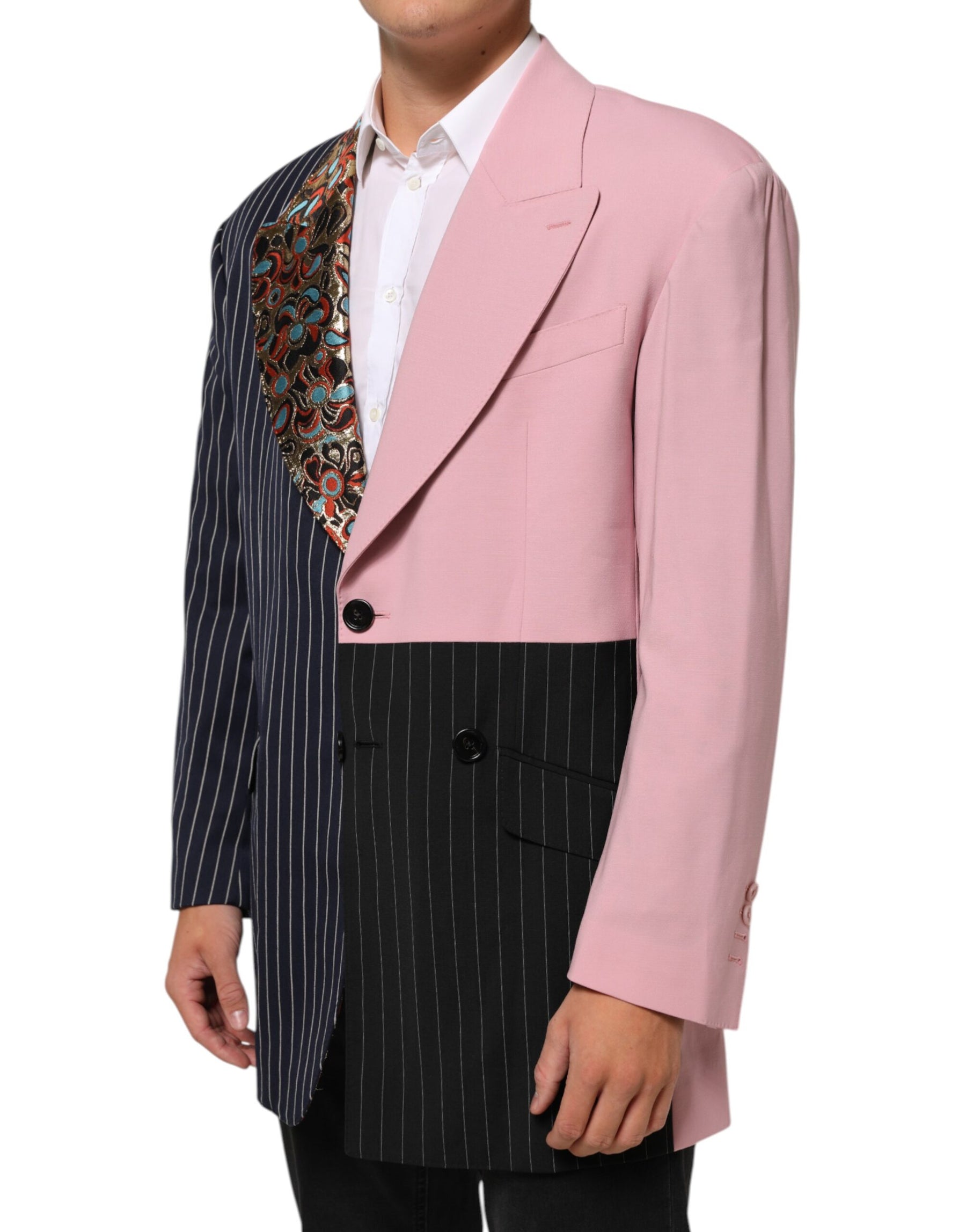 Dolce & Gabbana Multicolor Patchwork Single Breasted Jacket Blazer | Regal Royce