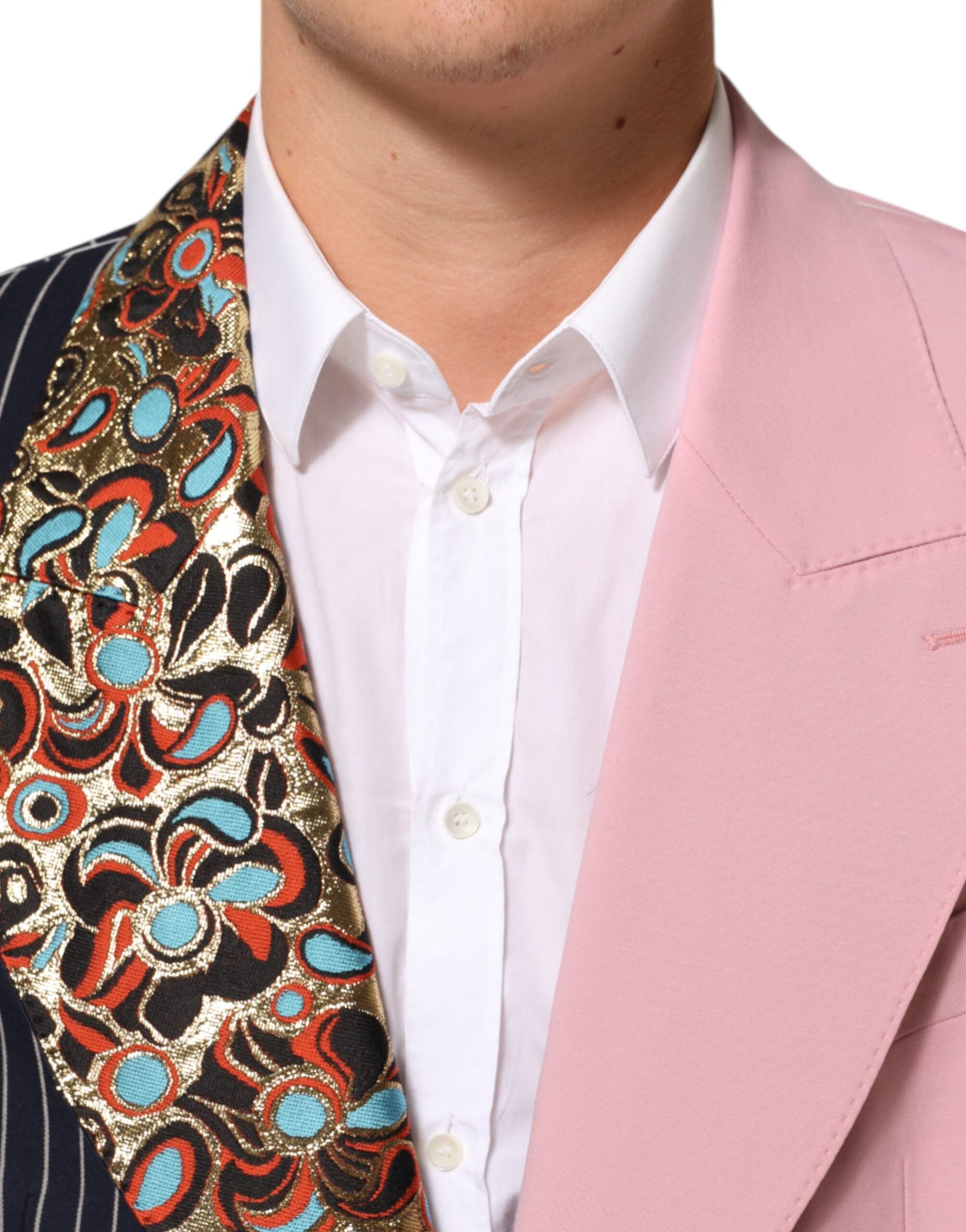 Dolce & Gabbana Multicolor Patchwork Single Breasted Jacket Blazer | Regal Royce