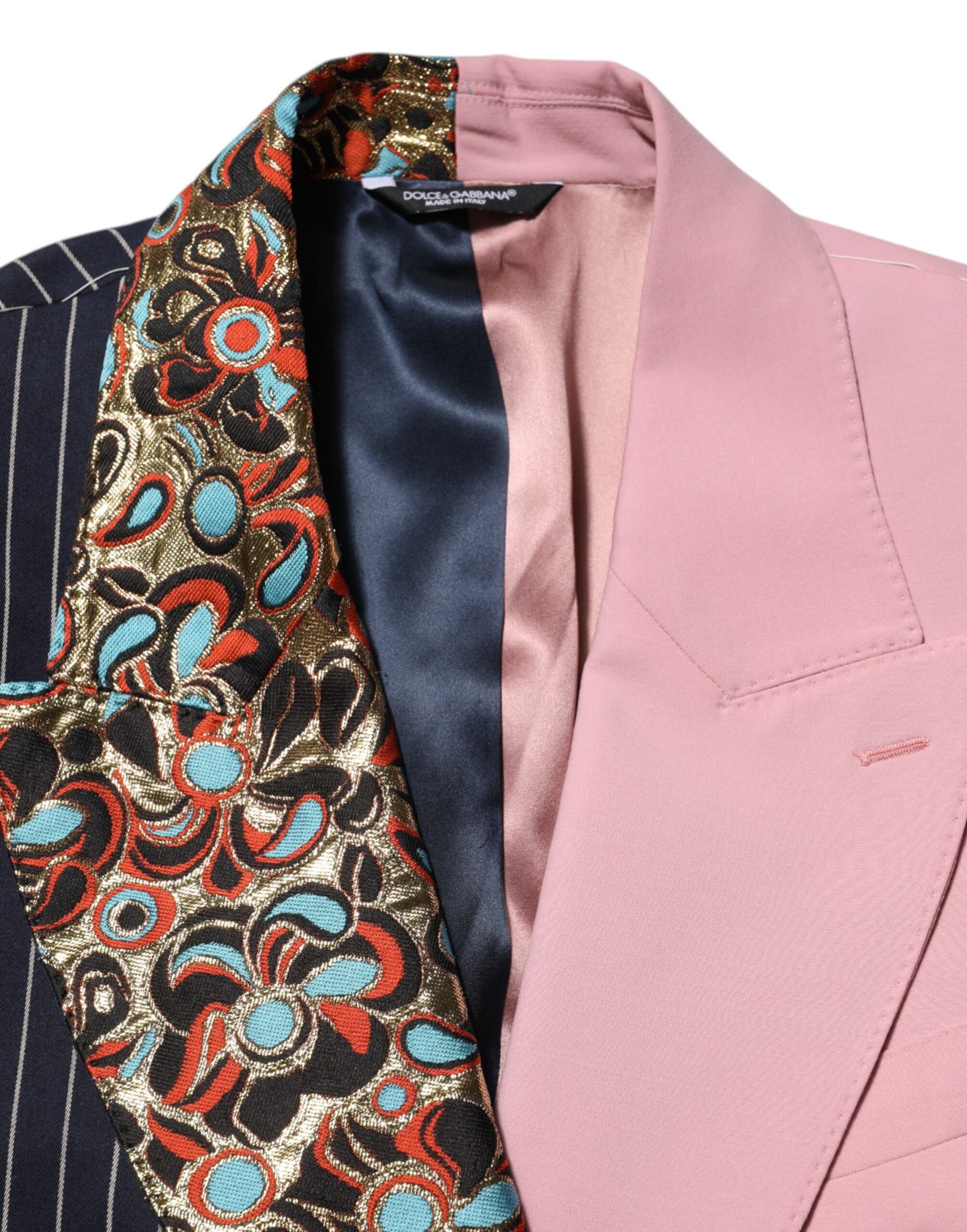 Dolce & Gabbana Multicolor Patchwork Single Breasted Jacket Blazer | Regal Royce