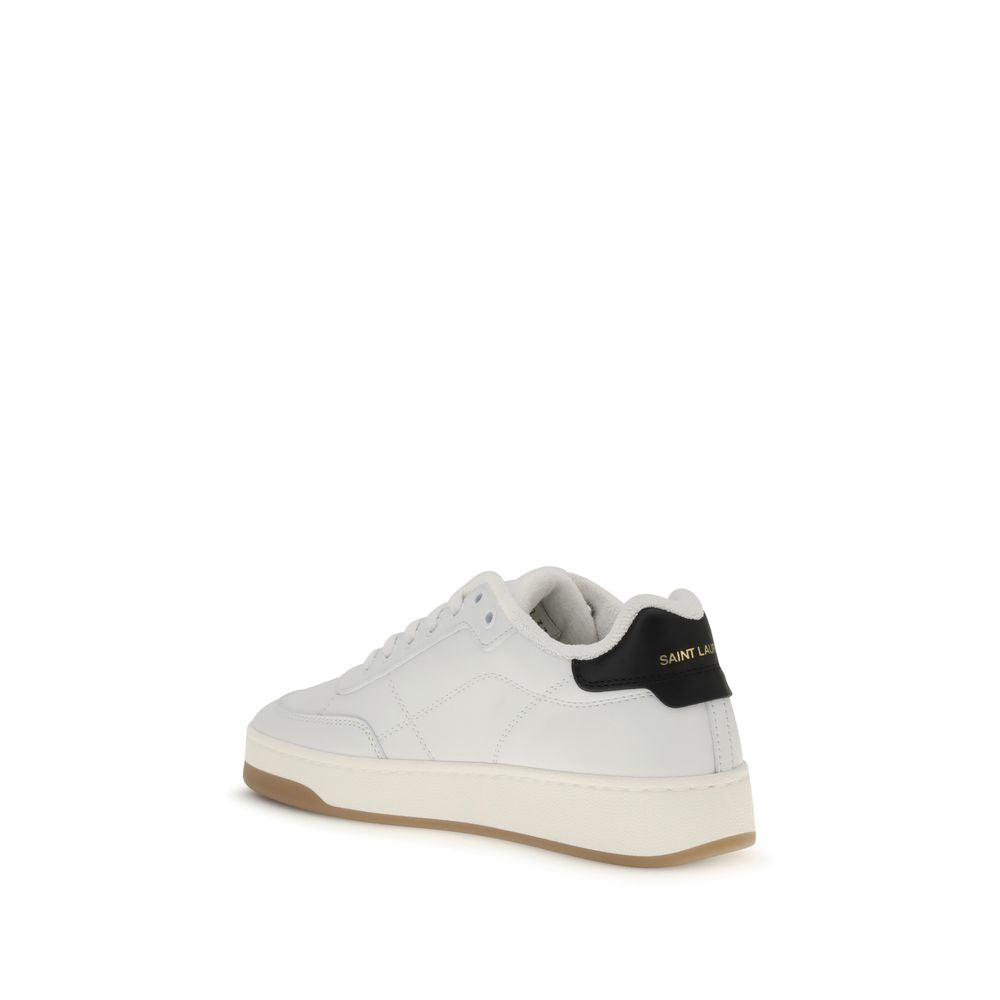 Saint Laurent White Calf Leather Bos Taurus Low Top Sneakers | Regal Royce