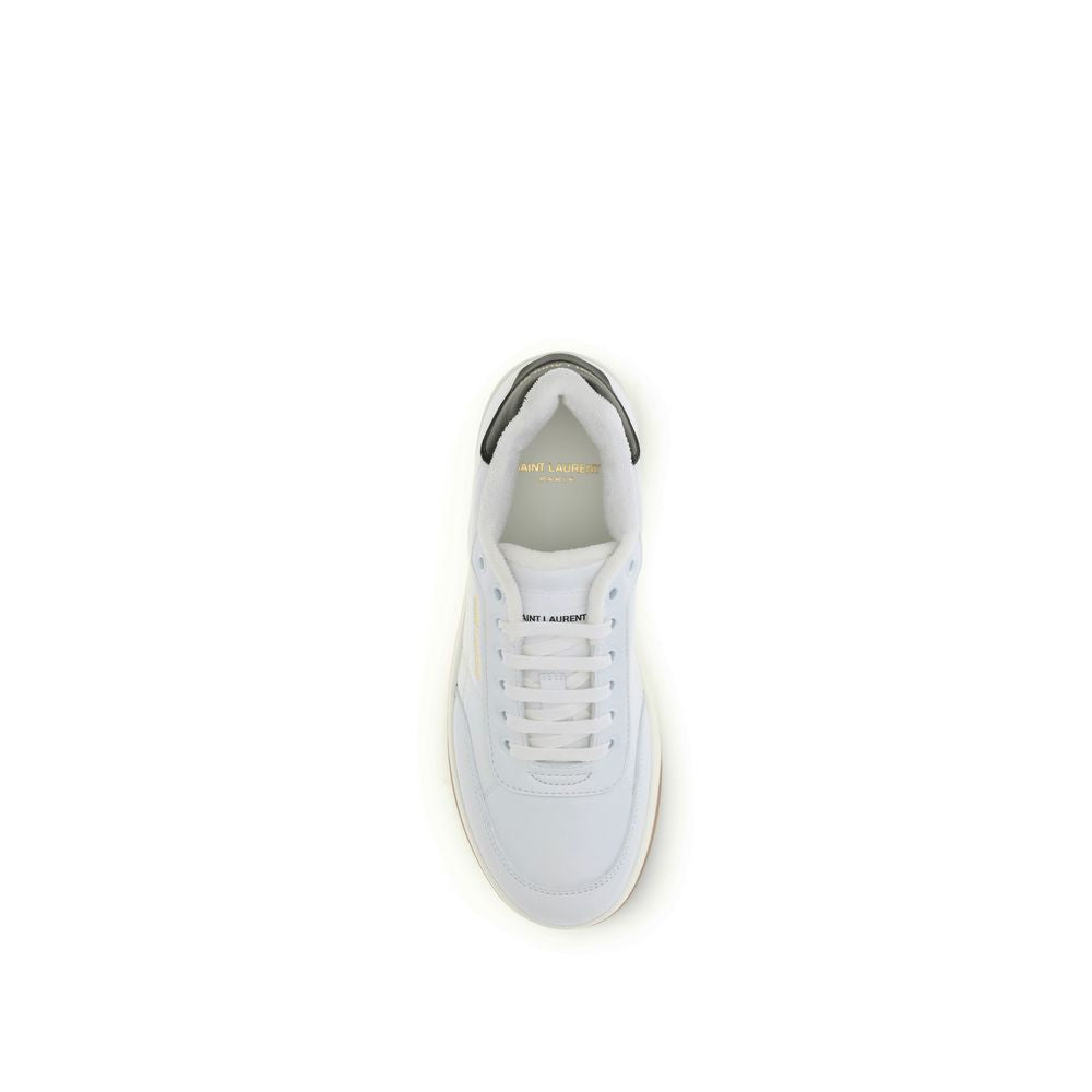 Saint Laurent White Calf Leather Bos Taurus Low Top Sneakers | Regal Royce
