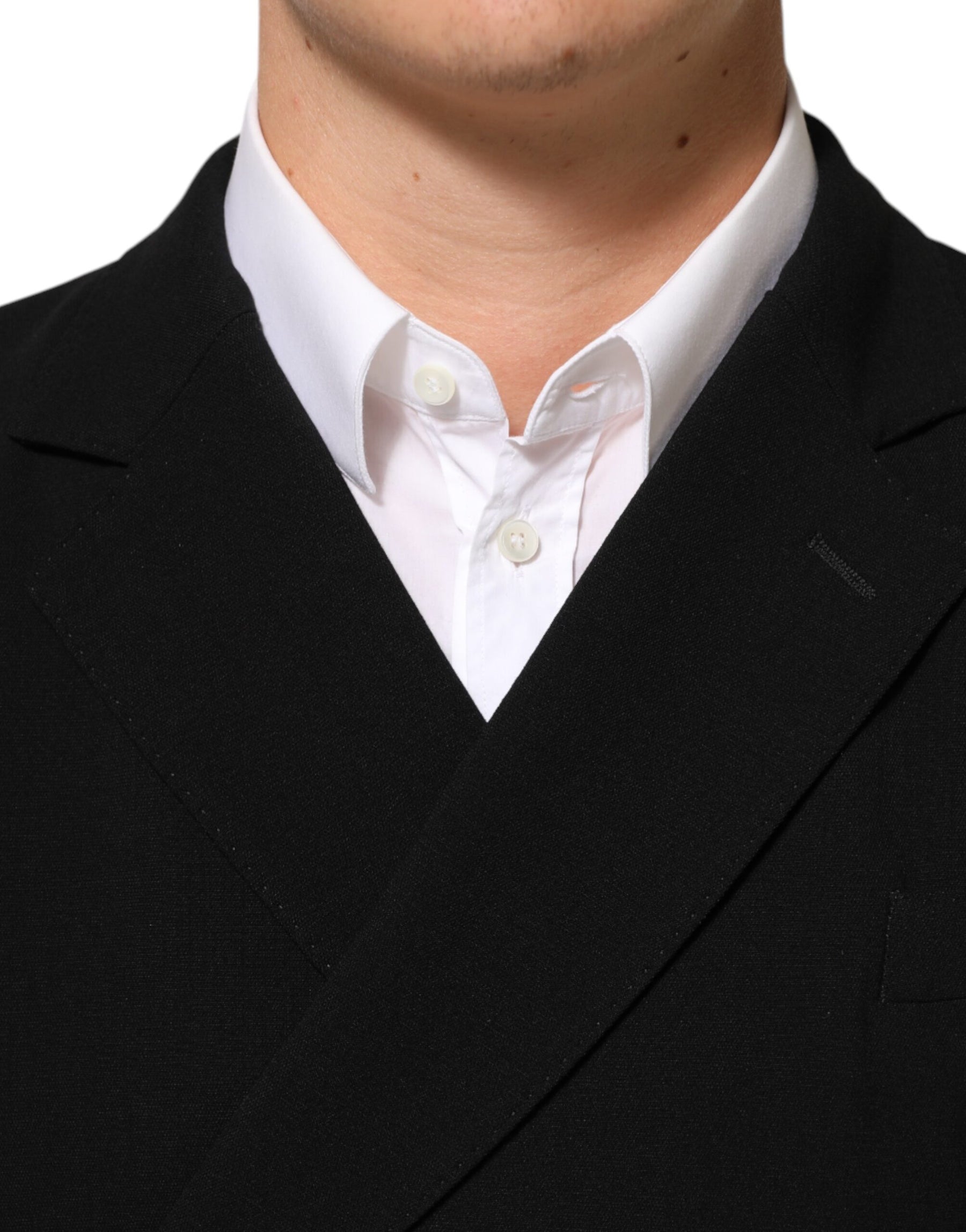 Dolce & Gabbana Black Wool Double Breasted Men Jacket Blazer | Regal Royce
