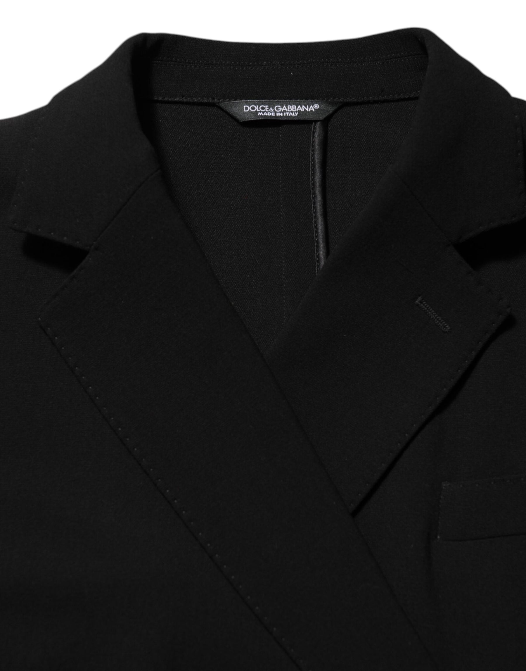 Dolce & Gabbana Black Wool Double Breasted Men Jacket Blazer | Regal Royce