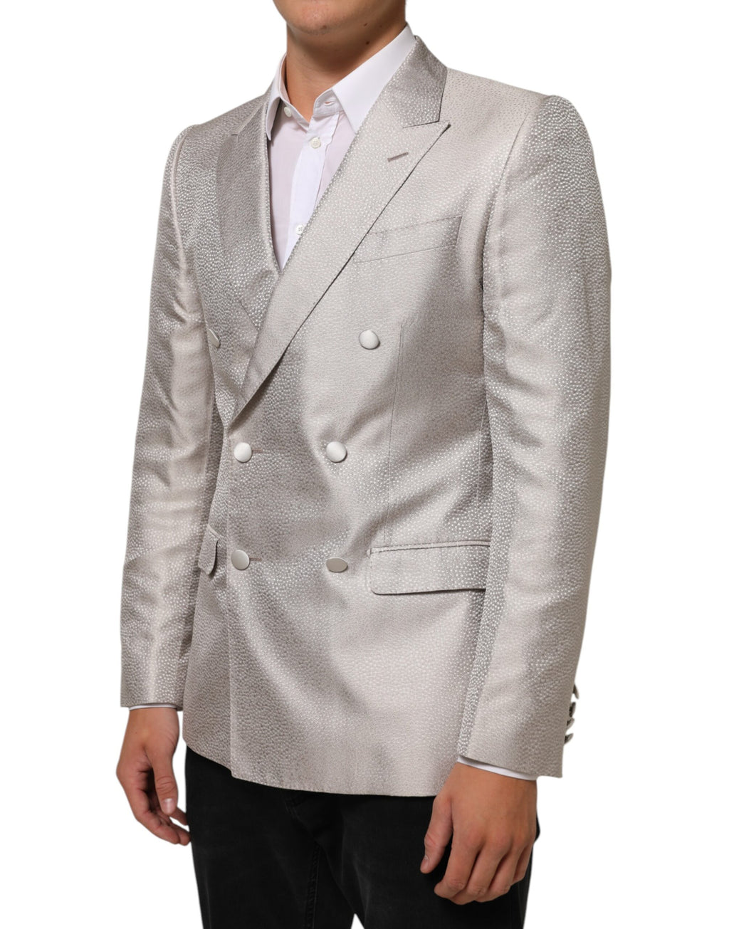 Dolce & Gabbana Beige MARTINI Double-Breasted Suit Blazer