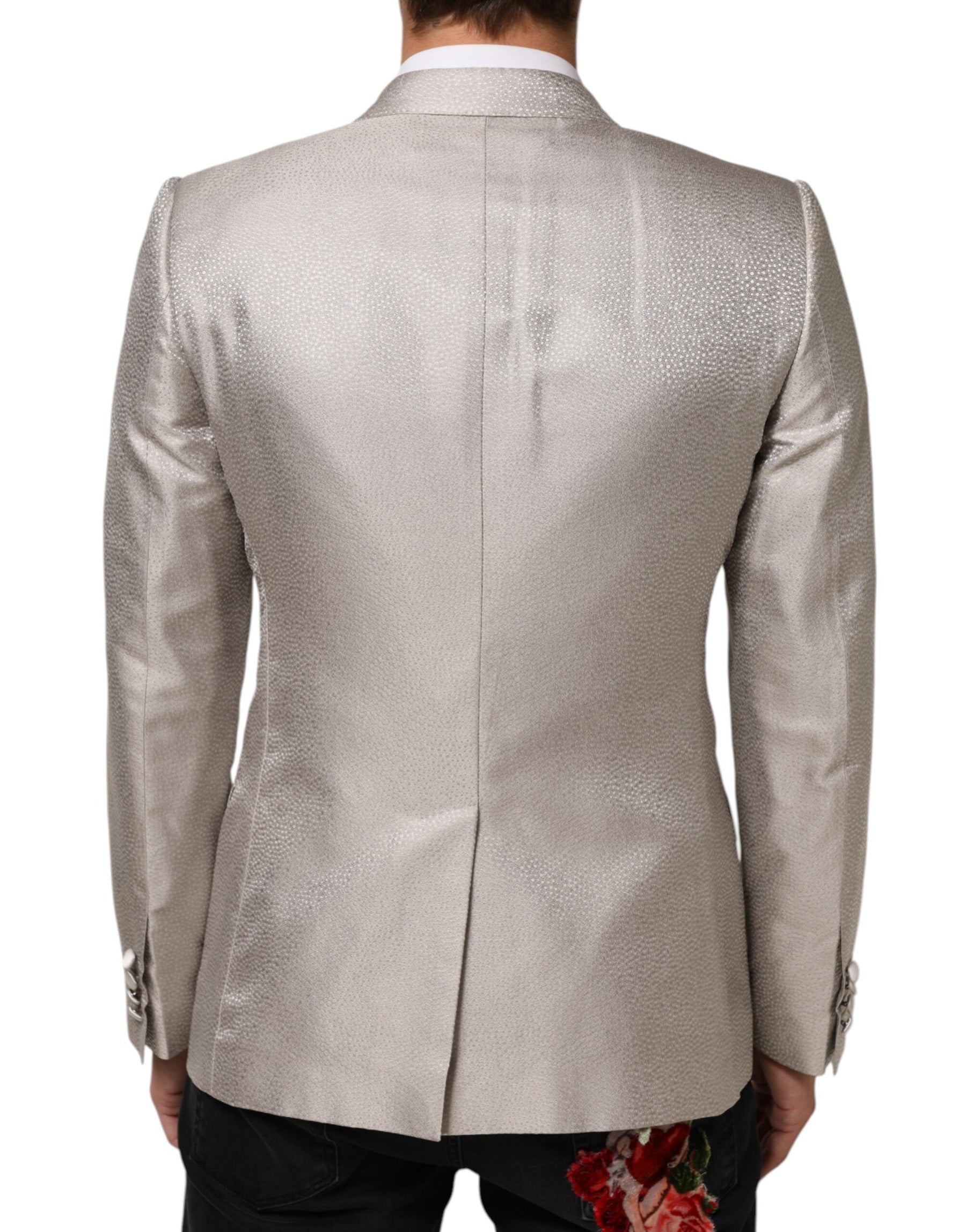 Dolce & Gabbana Beige MARTINI Double-Breasted Suit Blazer | Regal Royce