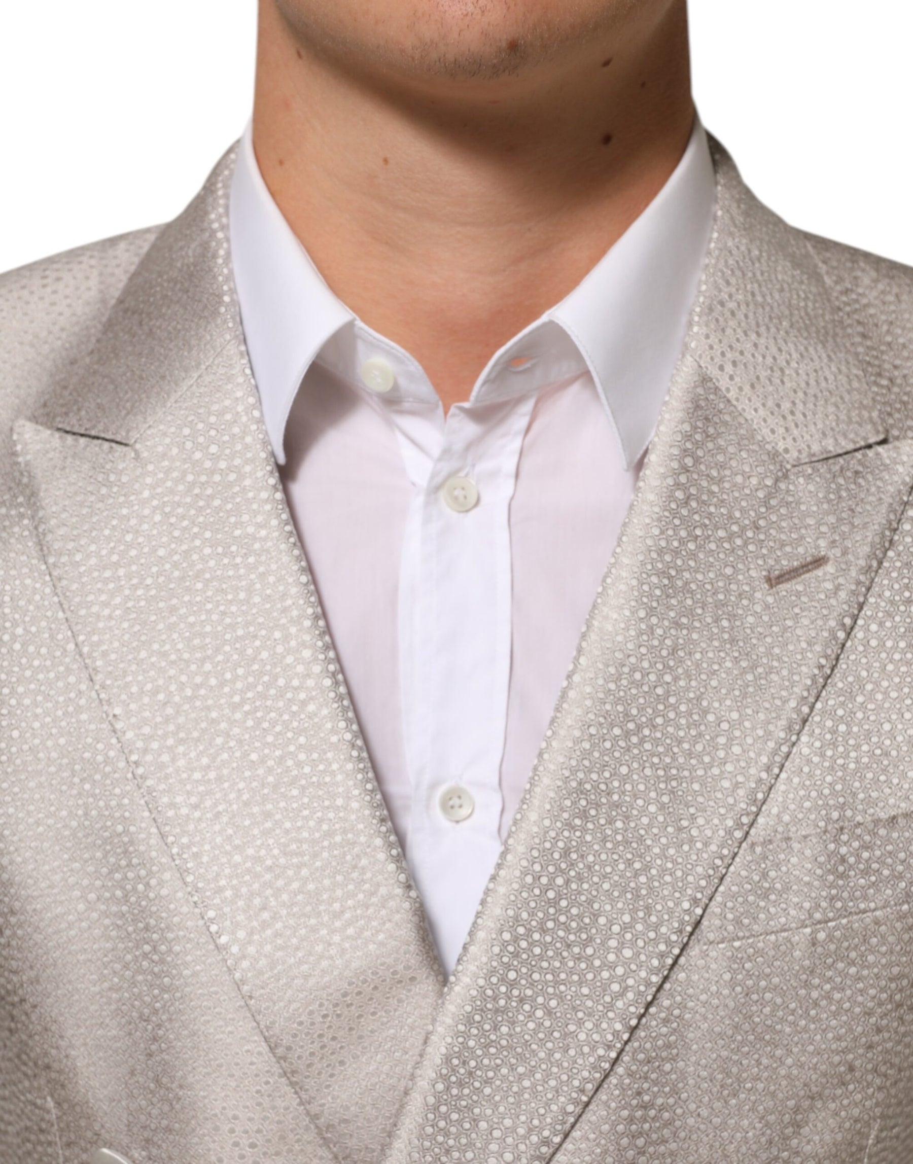 Dolce & Gabbana Beige MARTINI Double-Breasted Suit Blazer | Regal Royce