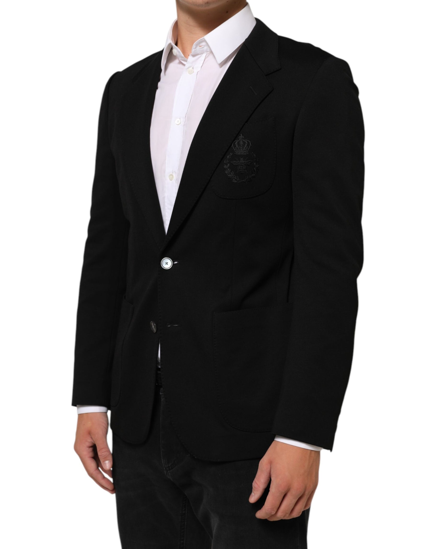Dolce & Gabbana Black Viscose 2 Buttons Suit Jacket Blazer | Regal Royce