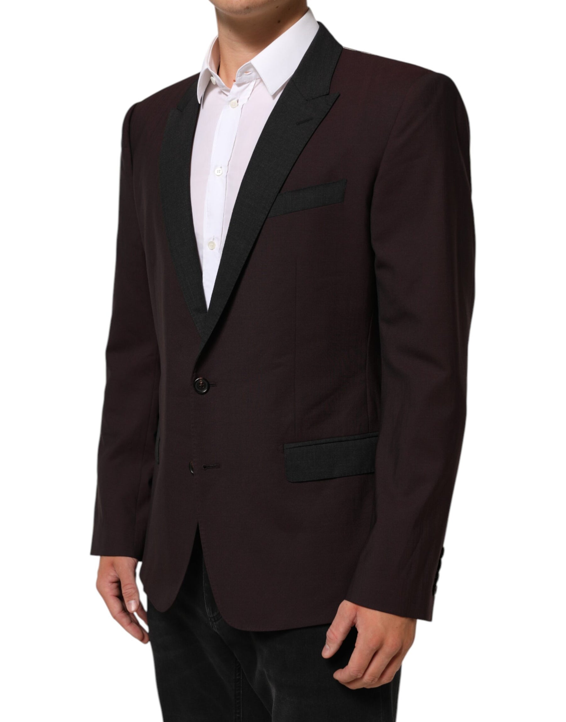 Dolce & Gabbana Maroon Wool 2 Buttons Suit Jacket Blazer | Regal Royce