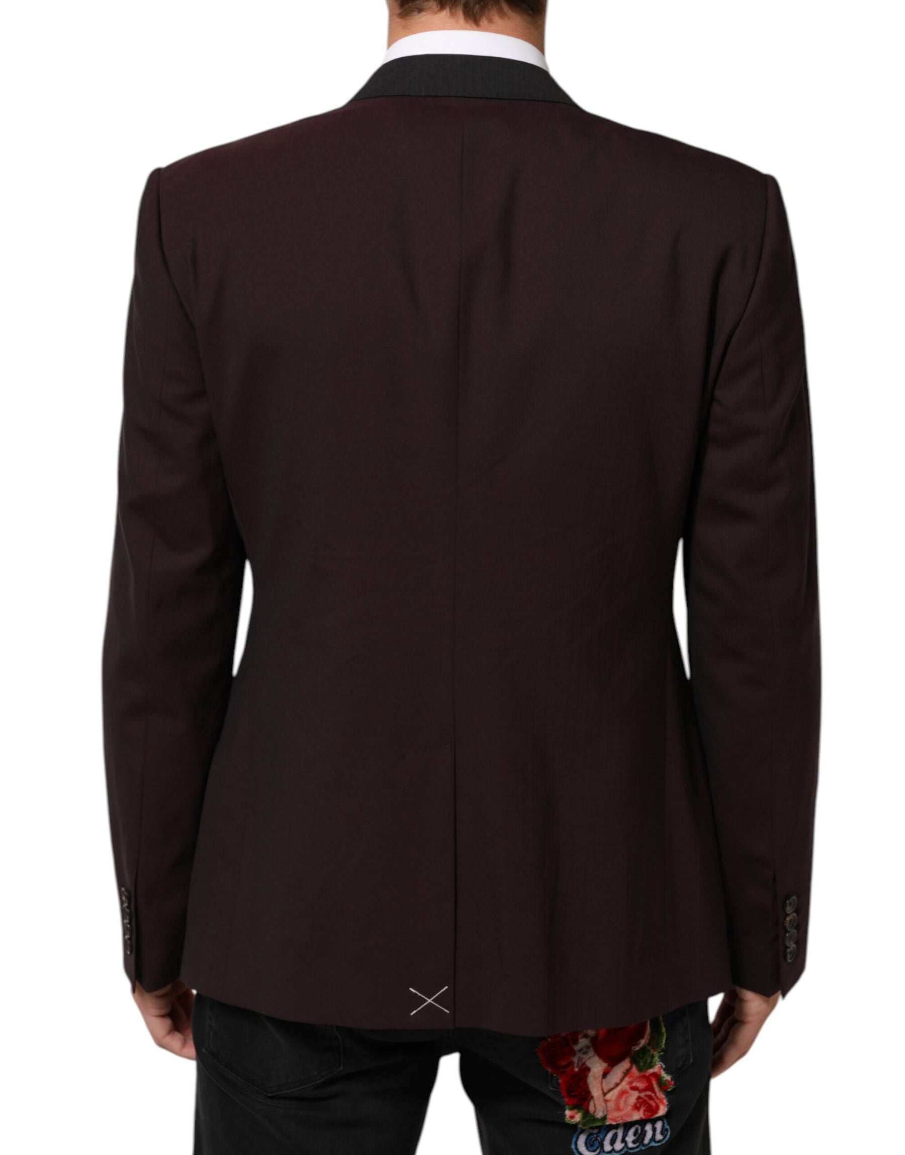 Dolce & Gabbana Maroon Wool 2 Buttons Suit Jacket Blazer | Regal Royce